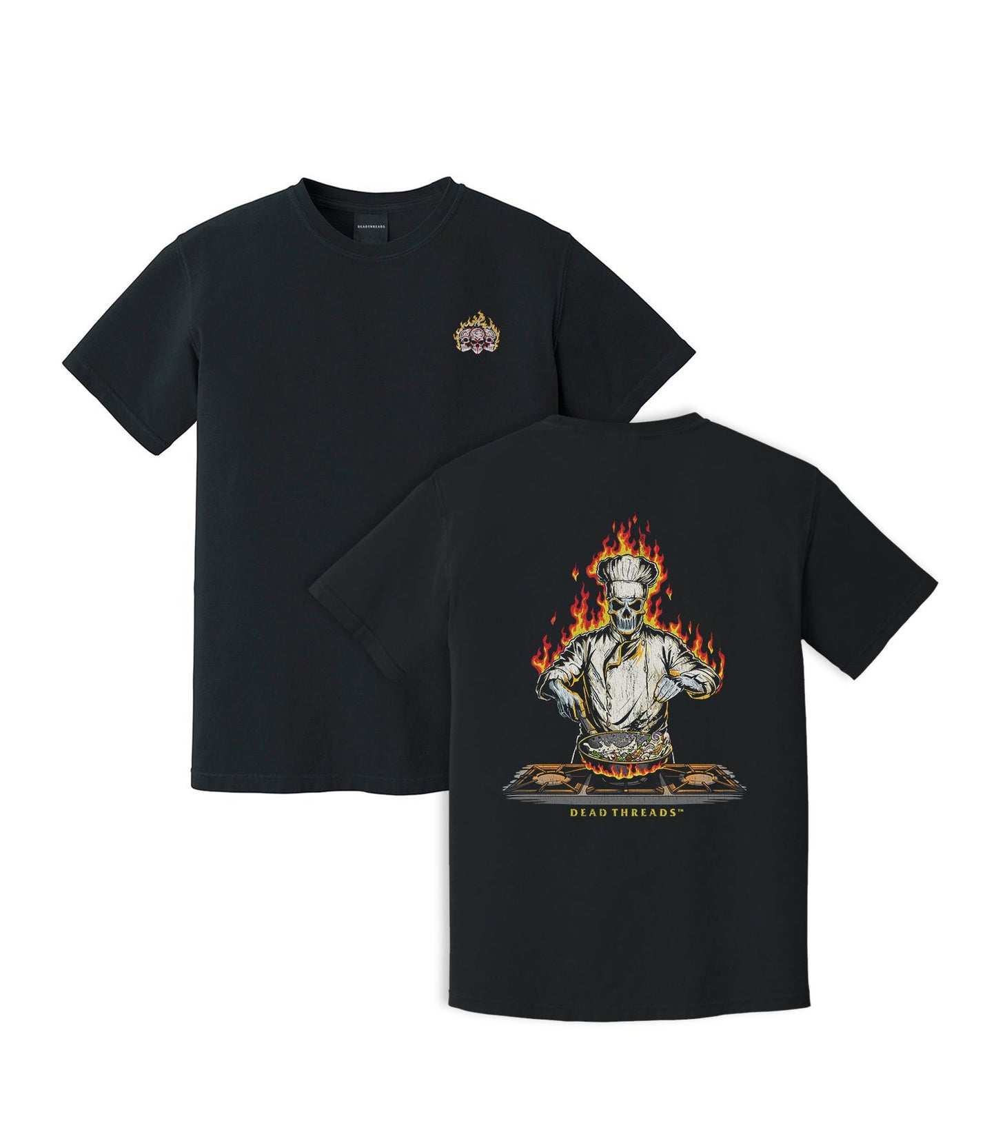 BONE APPÉTIT - “3 SKULL” PREMIUM T - SHIRT – T-Shirt – Dead Threads Apparel