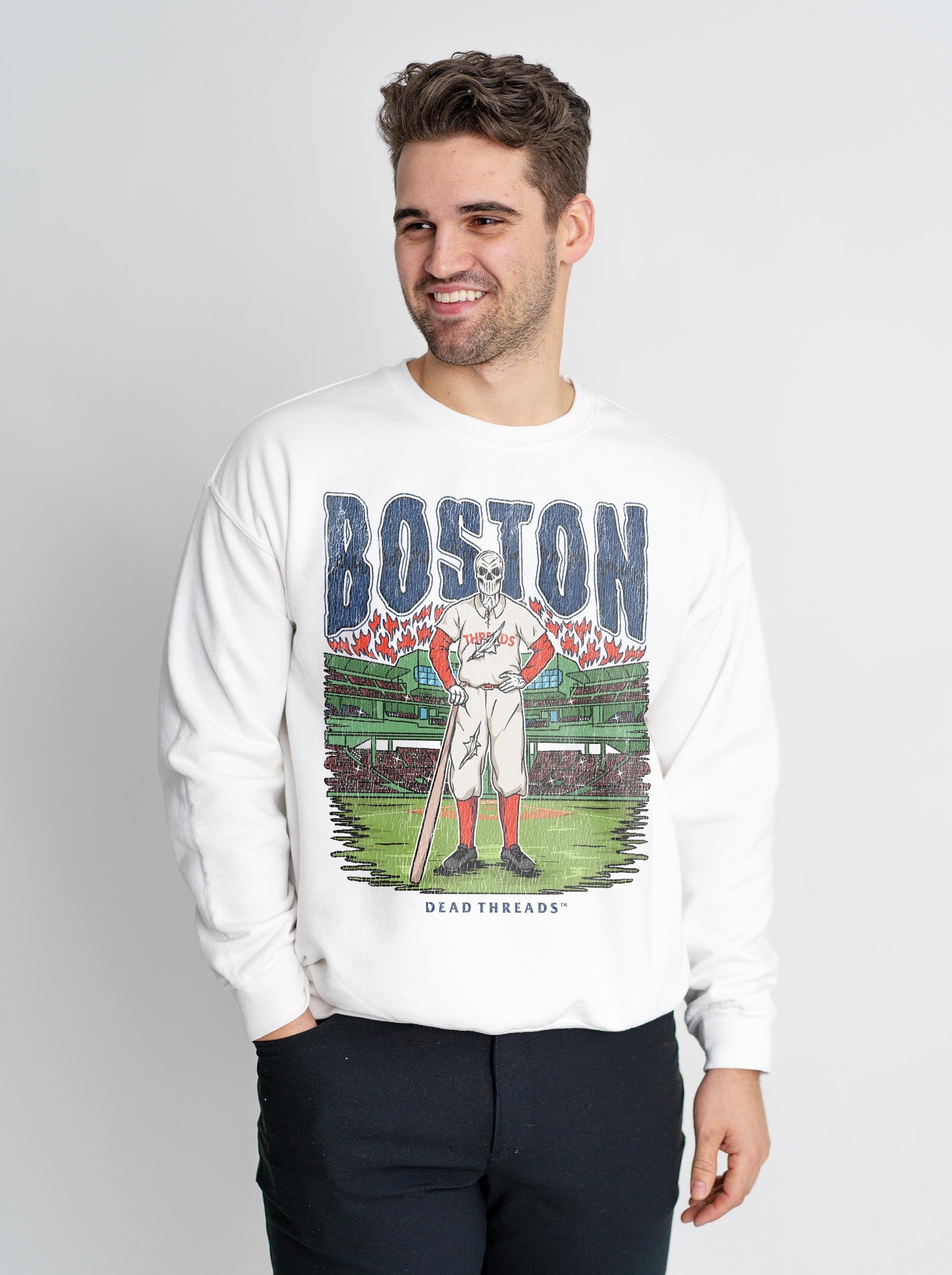 BOSTON BASEBALL CREWNECK SWEATSHIRT – Sweatshirt – Dead Threads Apparel