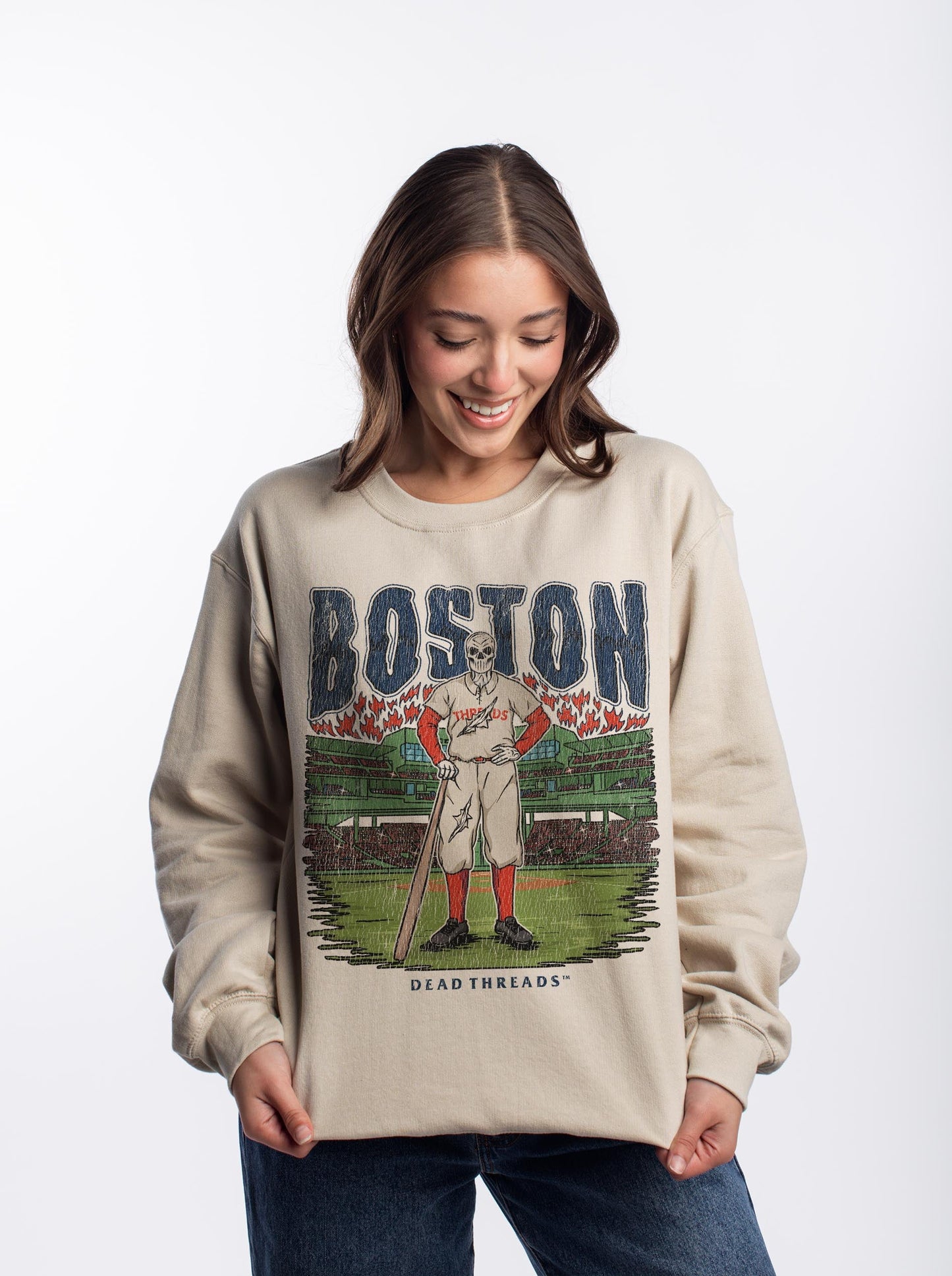 BOSTON BASEBALL CREWNECK SWEATSHIRT – Sweatshirt – Dead Threads Apparel