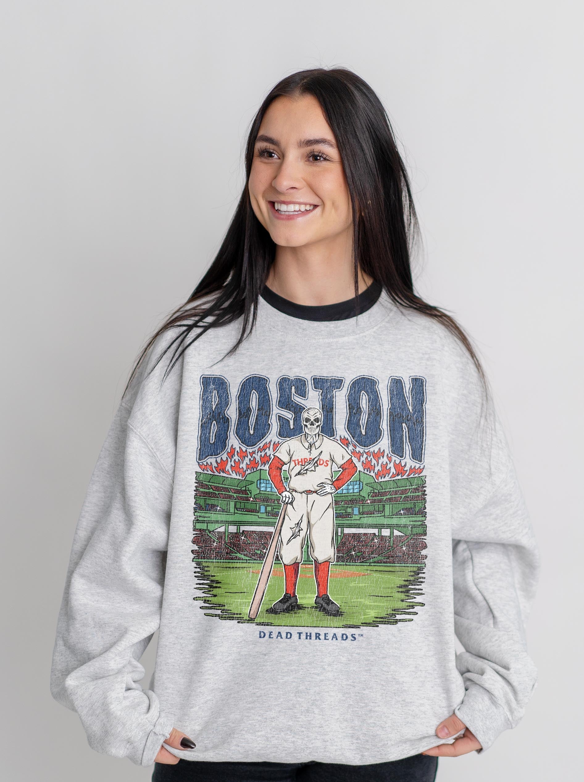 BOSTON BASEBALL CREWNECK SWEATSHIRT – Sweatshirt – Dead Threads Apparel