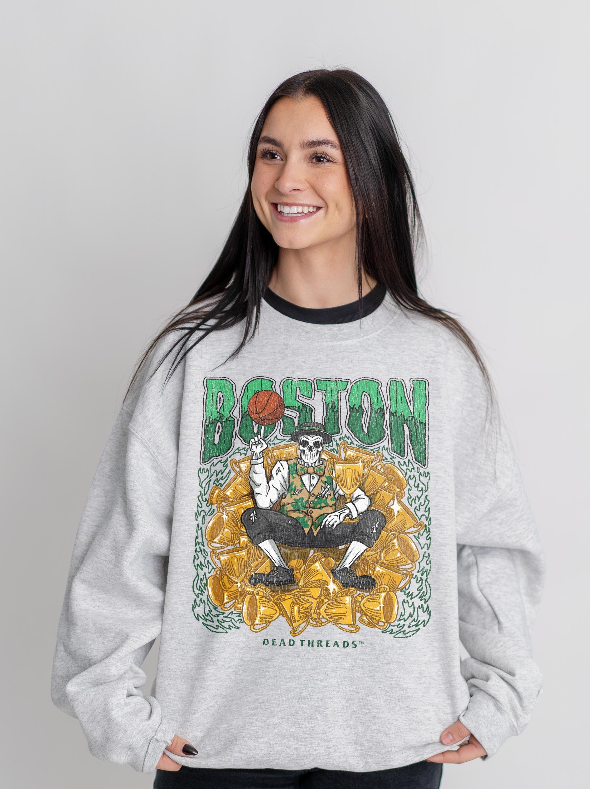 BOSTON BASKETBALL CREWNECK SWEATSHIRT – Sweatshirt – Dead Threads Apparel