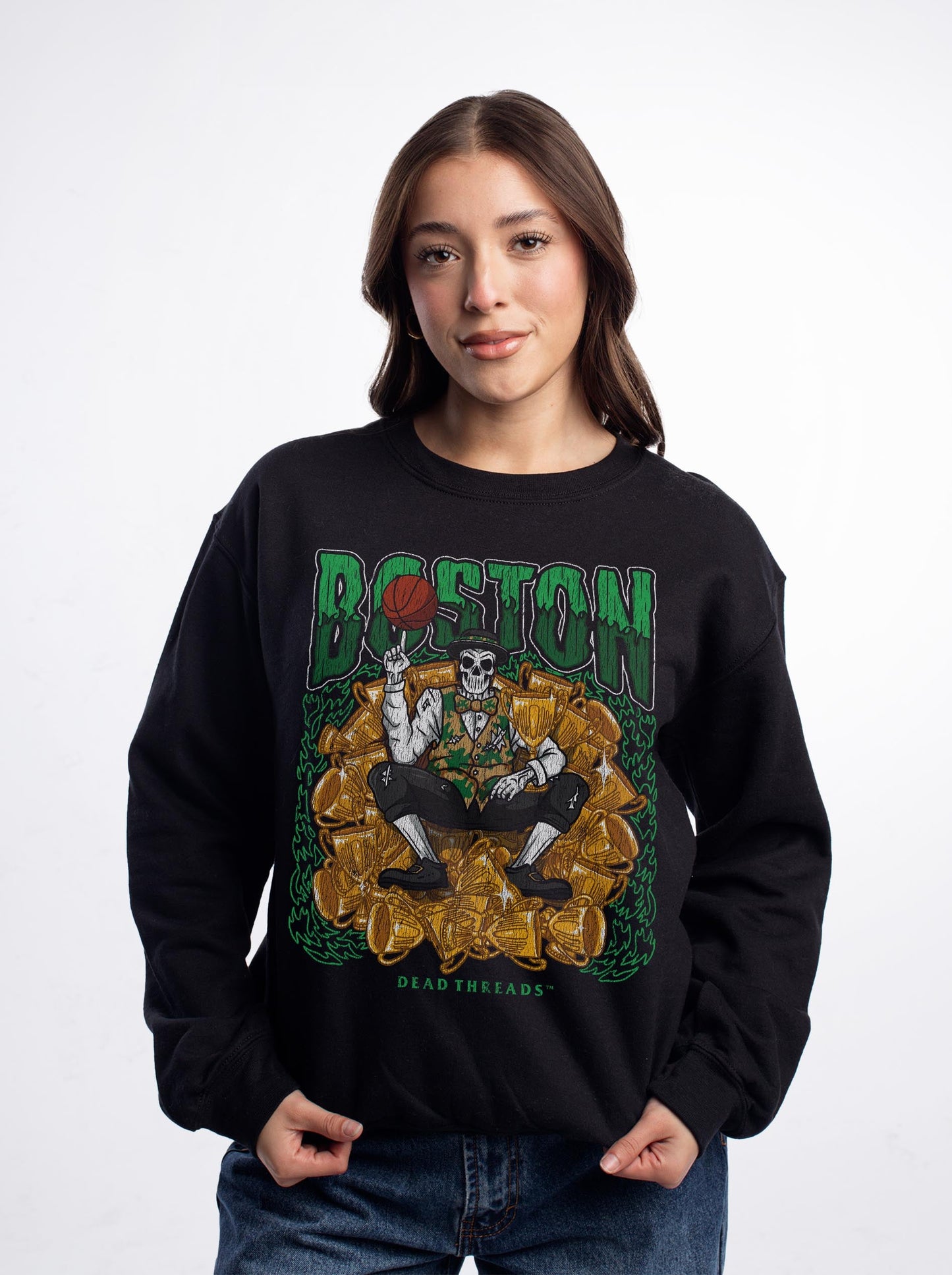 BOSTON BASKETBALL CREWNECK SWEATSHIRT – Sweatshirt – Dead Threads Apparel