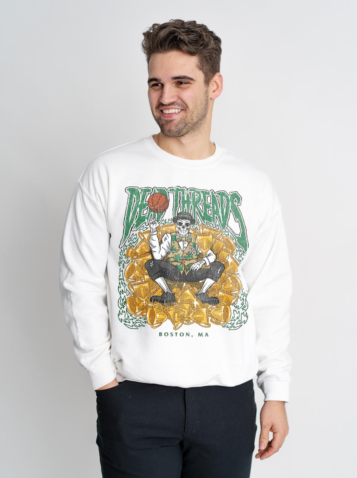 BOSTON BASKETBALL - CREWNECK SWEATSHIRT – Sweatshirt – Dead Threads Apparel