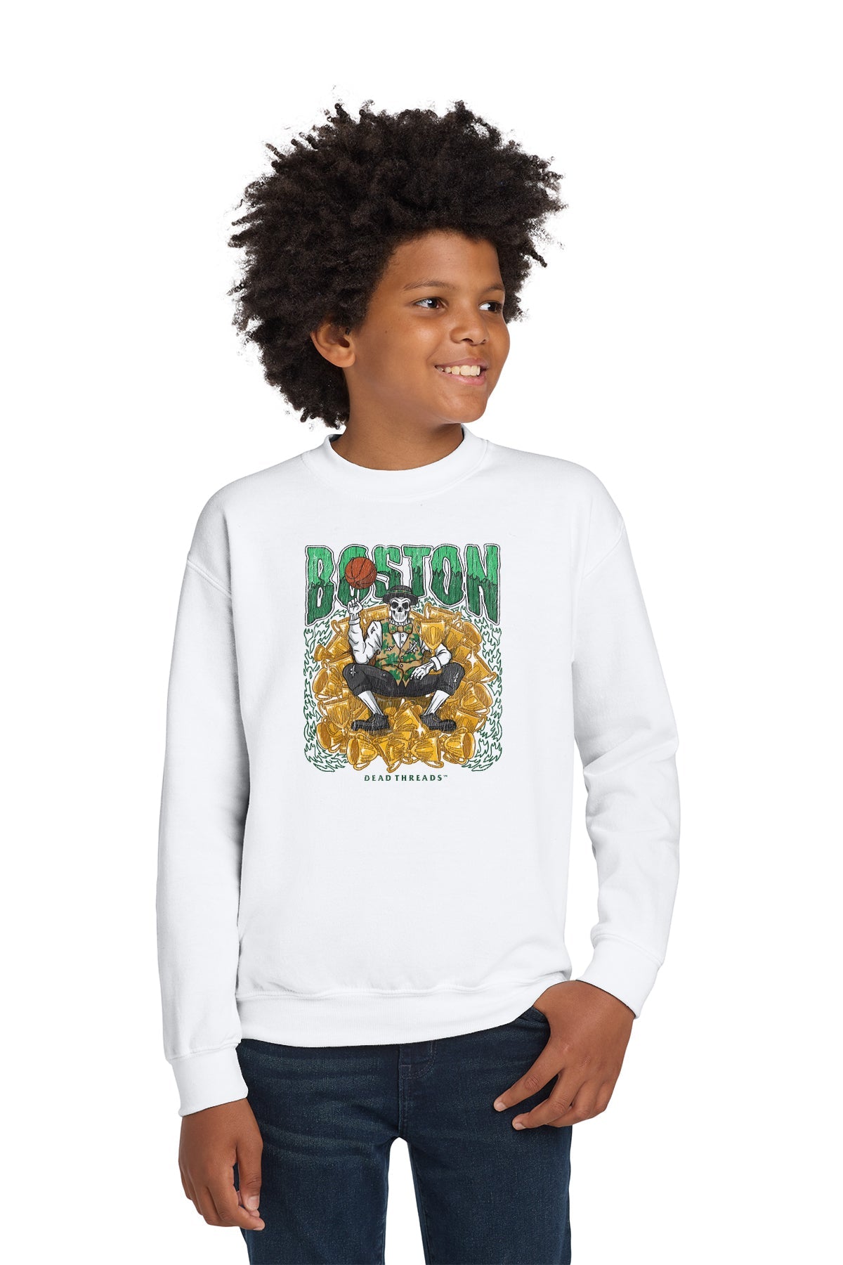 BOSTON BASKETBALL KIDS CREWNECK SWEATSHIRT – Kids clothes – Dead Threads Apparel