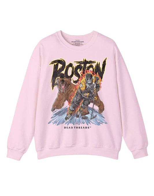 BOSTON HOCKEY CREWNECK SWEATSHIRT - PINK – Sweatshirt – Dead Threads Apparel