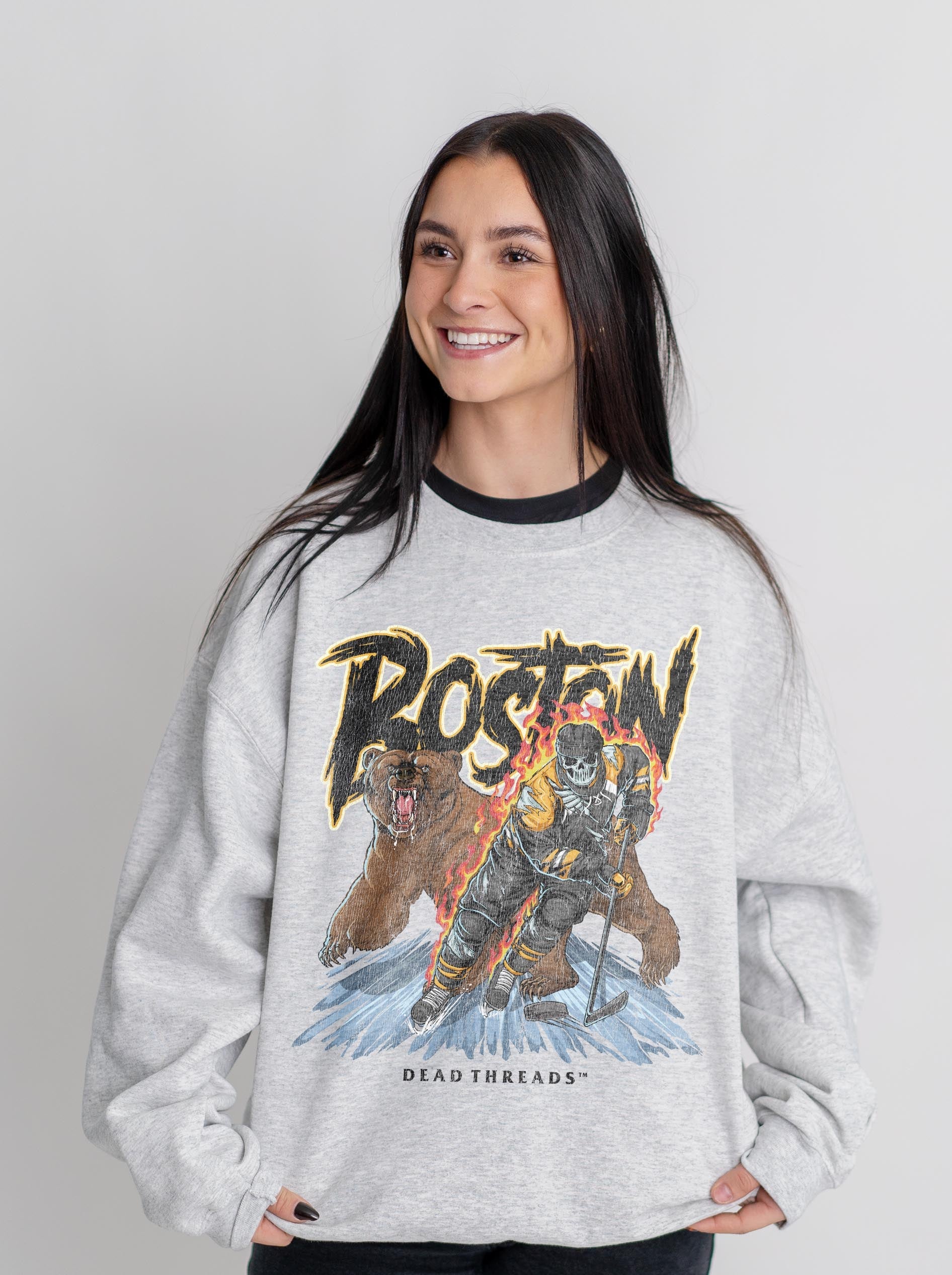 BOSTON HOCKEY CREWNECK SWEATSHIRT – Sweatshirt – Dead Threads Apparel