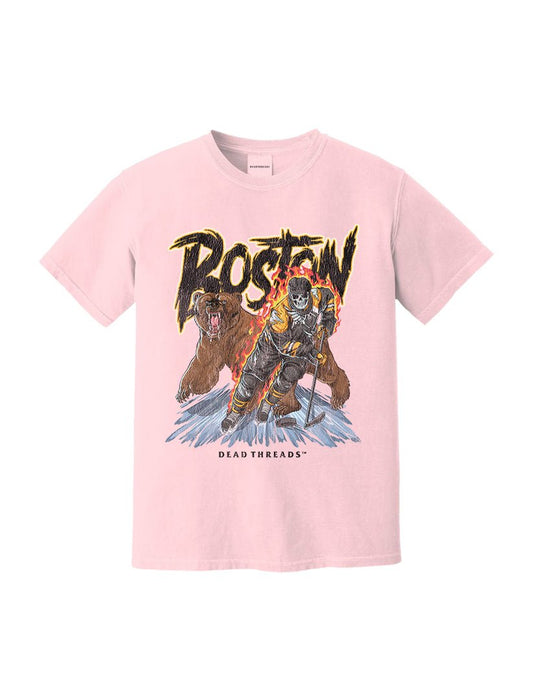 BOSTON HOCKEY - PINK – T-Shirt – Dead Threads Apparel