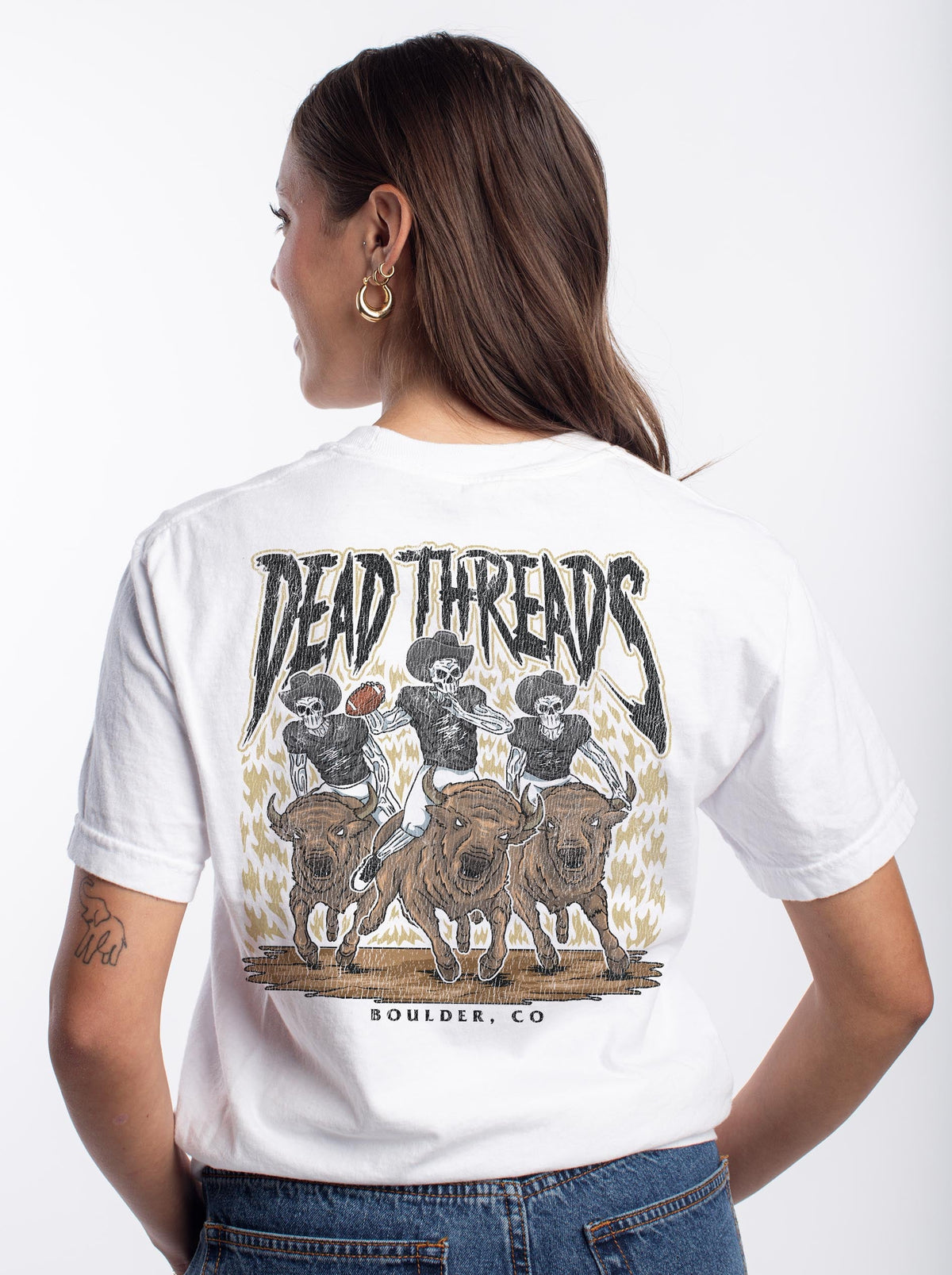 BOULDER FOOTBALL - “3 SKULL” PREMIUM T-SHIRT – T-Shirt – Dead Threads Apparel