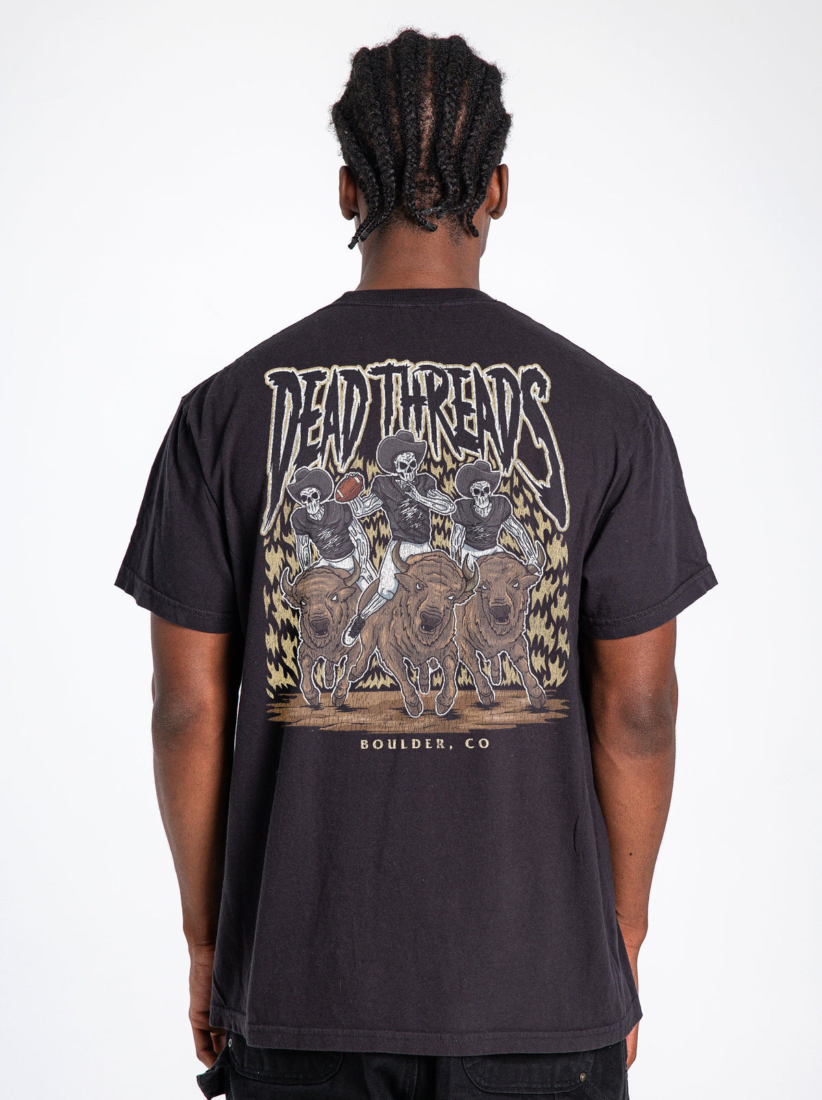 BOULDER FOOTBALL - “3 SKULL” PREMIUM T-SHIRT – T-Shirt – Dead Threads Apparel
