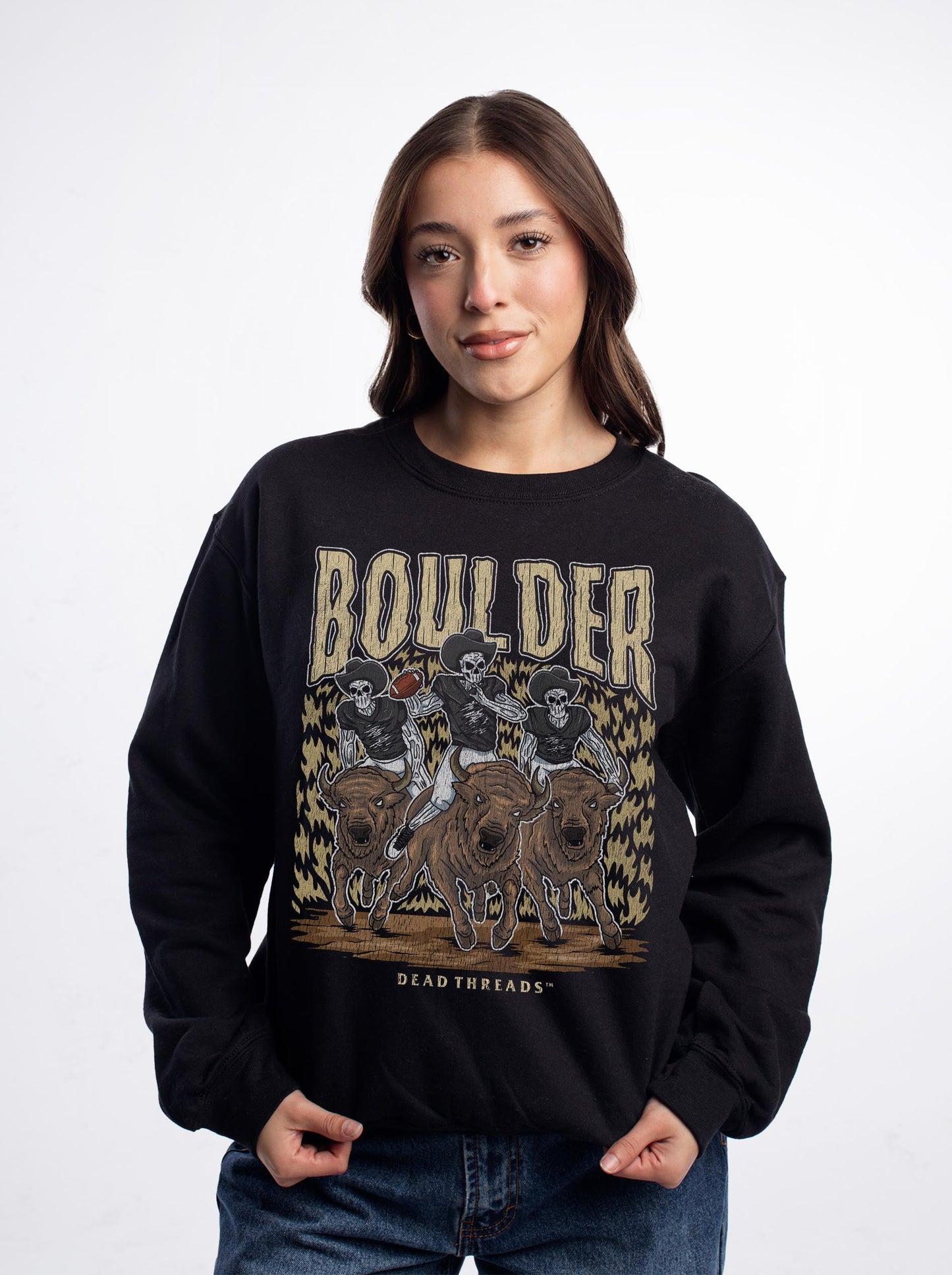 BOULDER FOOTBALL CREWNECK SWEATSHIRT – Sweatshirt – Dead Threads Apparel