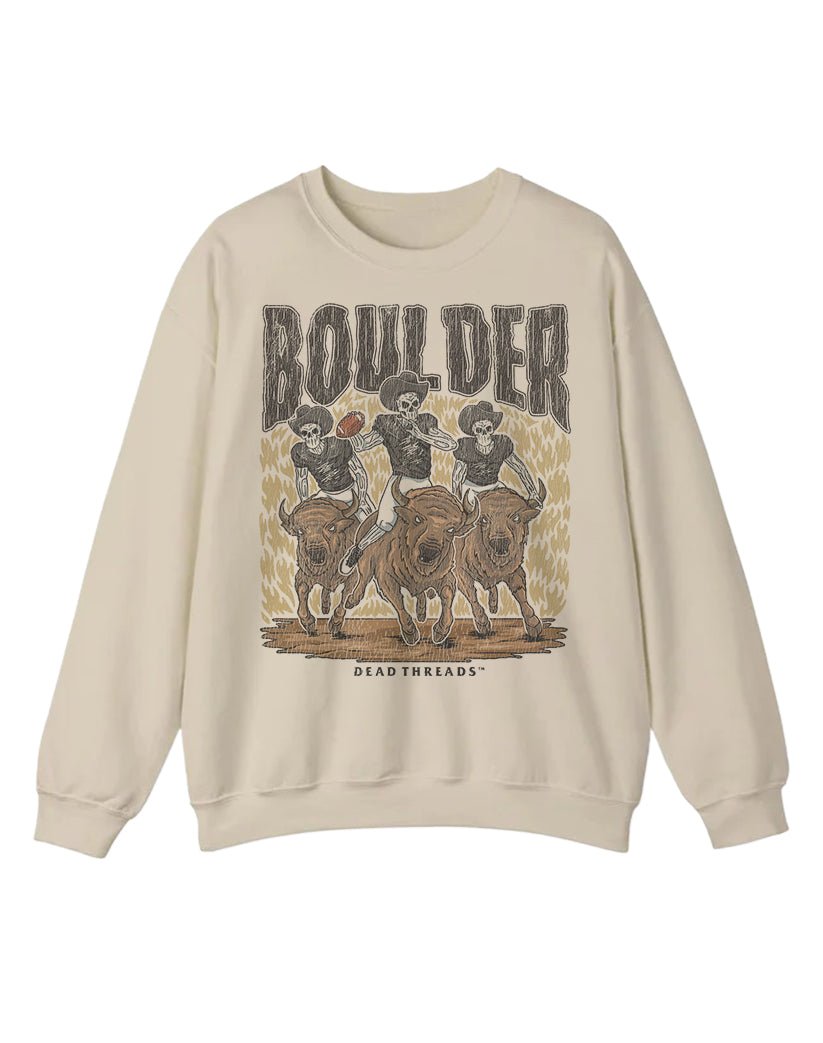 BOULDER FOOTBALL CREWNECK SWEATSHIRT – Sweatshirt – Dead Threads Apparel