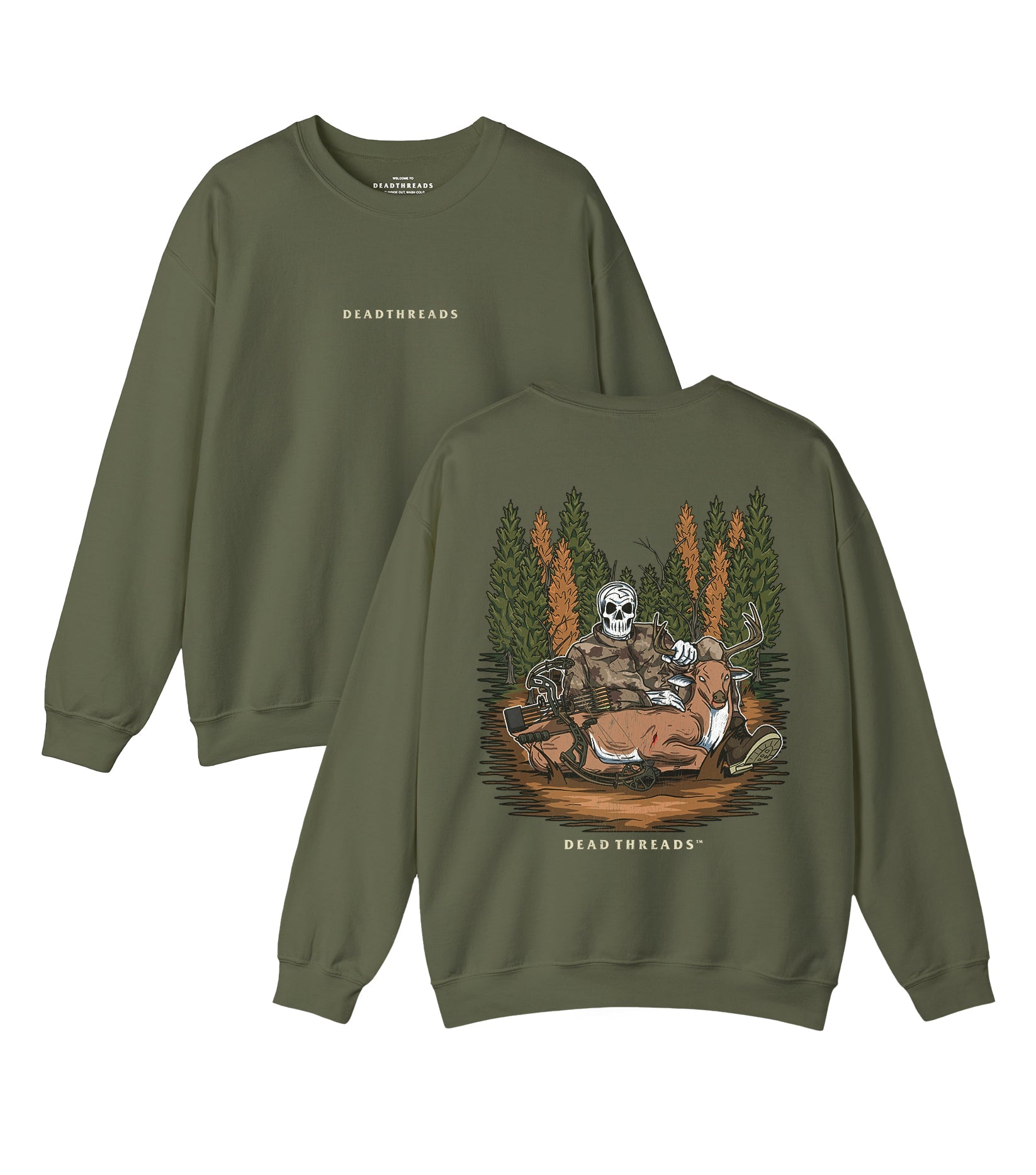BOW HUNTING - “DT ESSENTIAL" CREWNECK SWEATSHIRT – Sweatshirt – Dead Threads Apparel