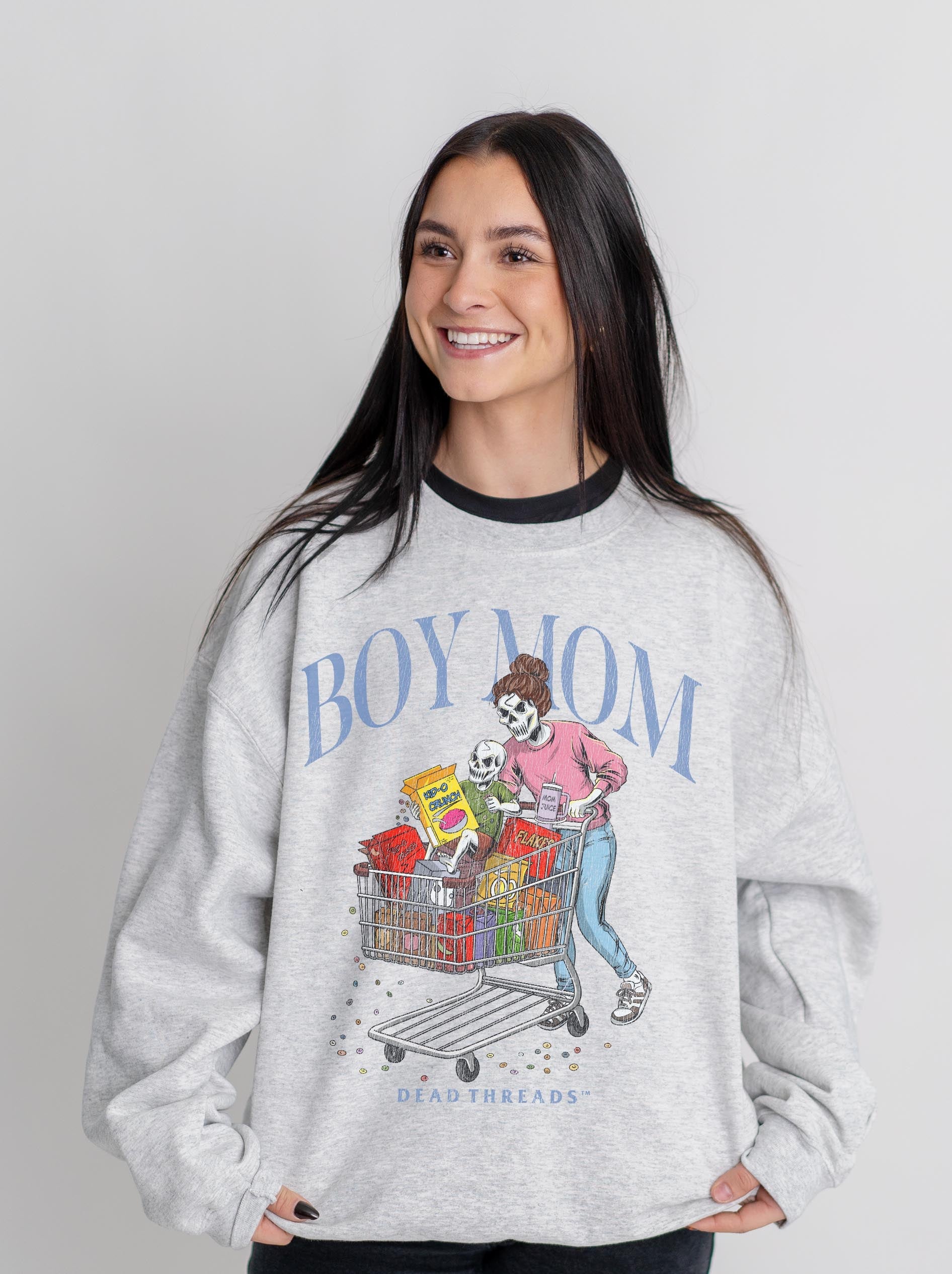 BOY MOM v1 - CREWNECK SWEATSHIRT – Sweatshirt – Dead Threads Apparel