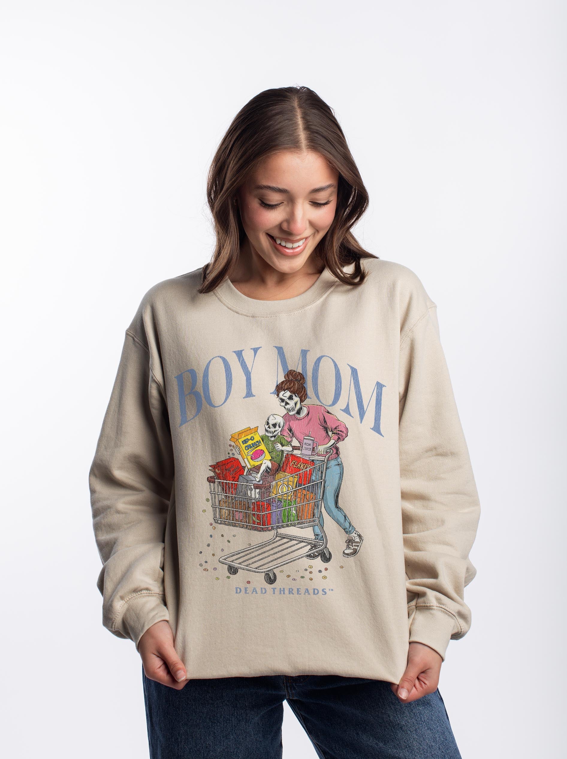 BOY MOM v1 - CREWNECK SWEATSHIRT – Sweatshirt – Dead Threads Apparel