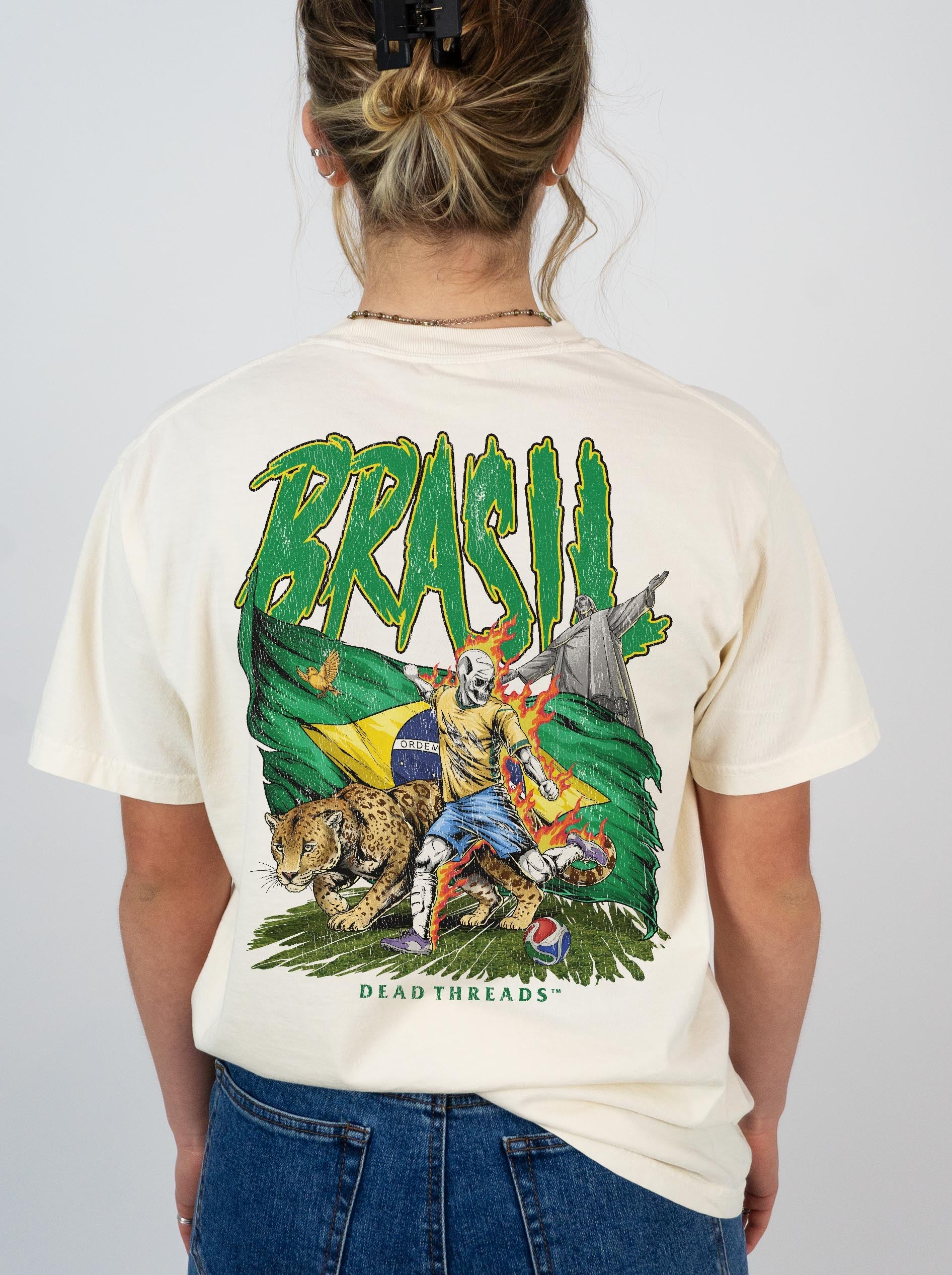 BRASIL SOCCER - “3 SKULL” PREMIUM T-SHIRT – T-Shirt – Dead Threads Apparel