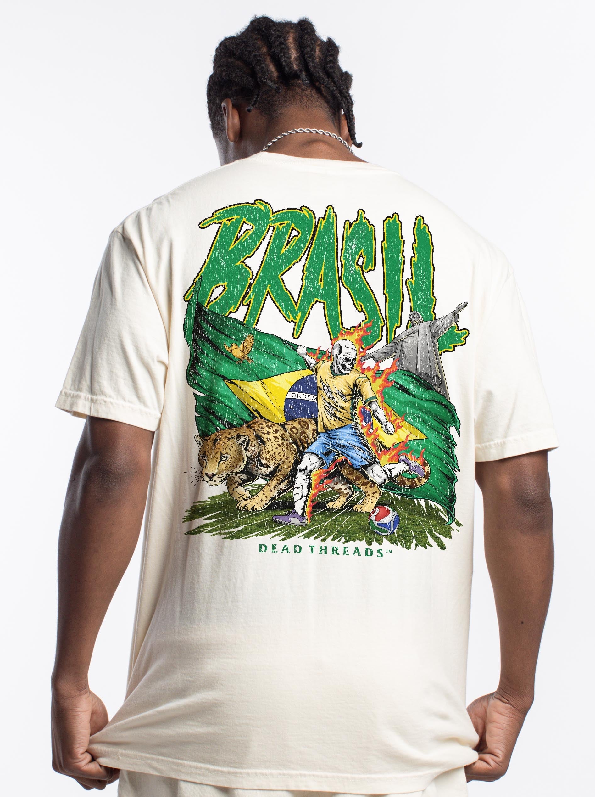 BRASIL SOCCER - “3 SKULL” PREMIUM T-SHIRT – T-Shirt – Dead Threads Apparel