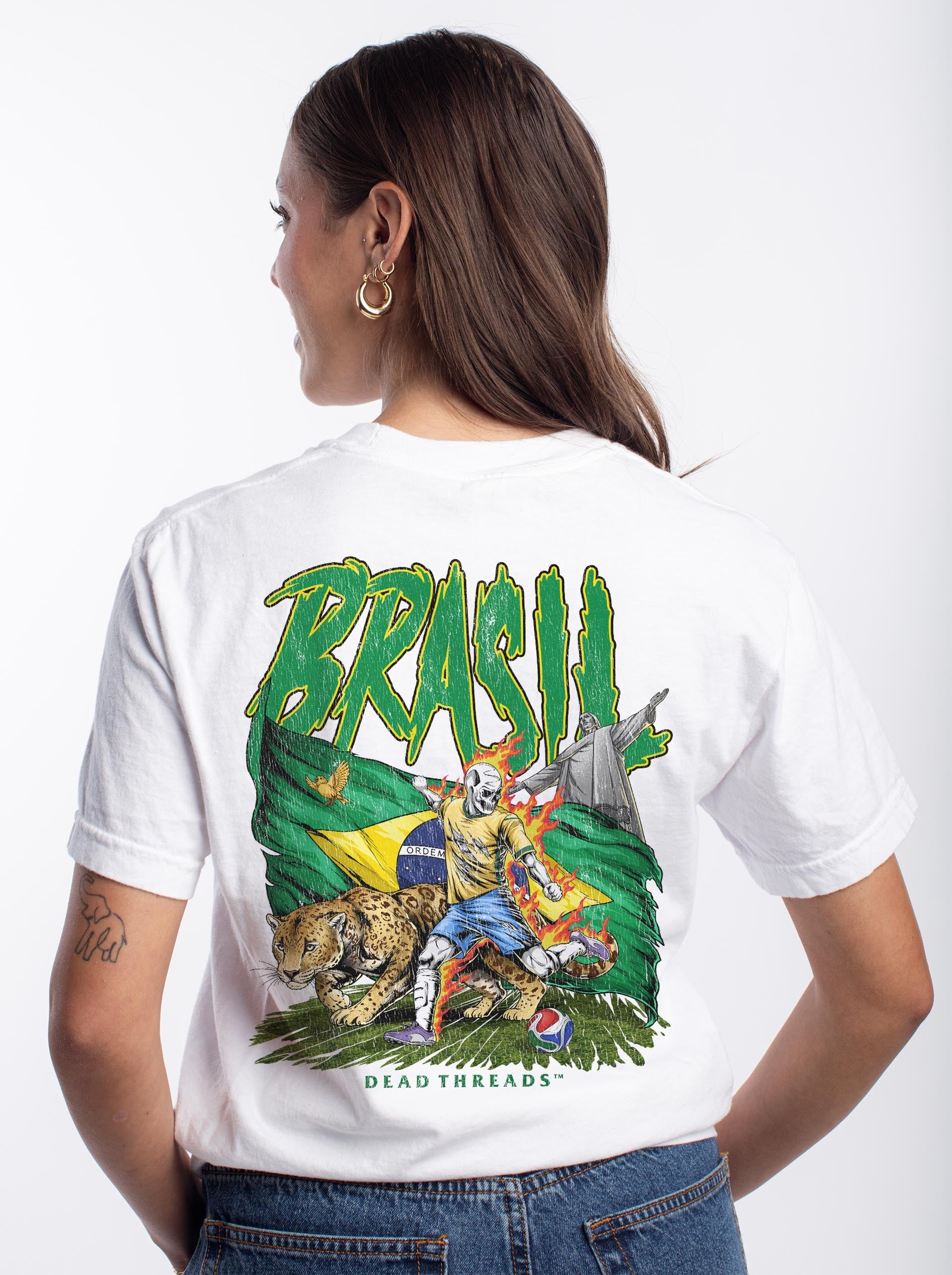 BRASIL SOCCER - “3 SKULL” PREMIUM T-SHIRT – T-Shirt – Dead Threads Apparel