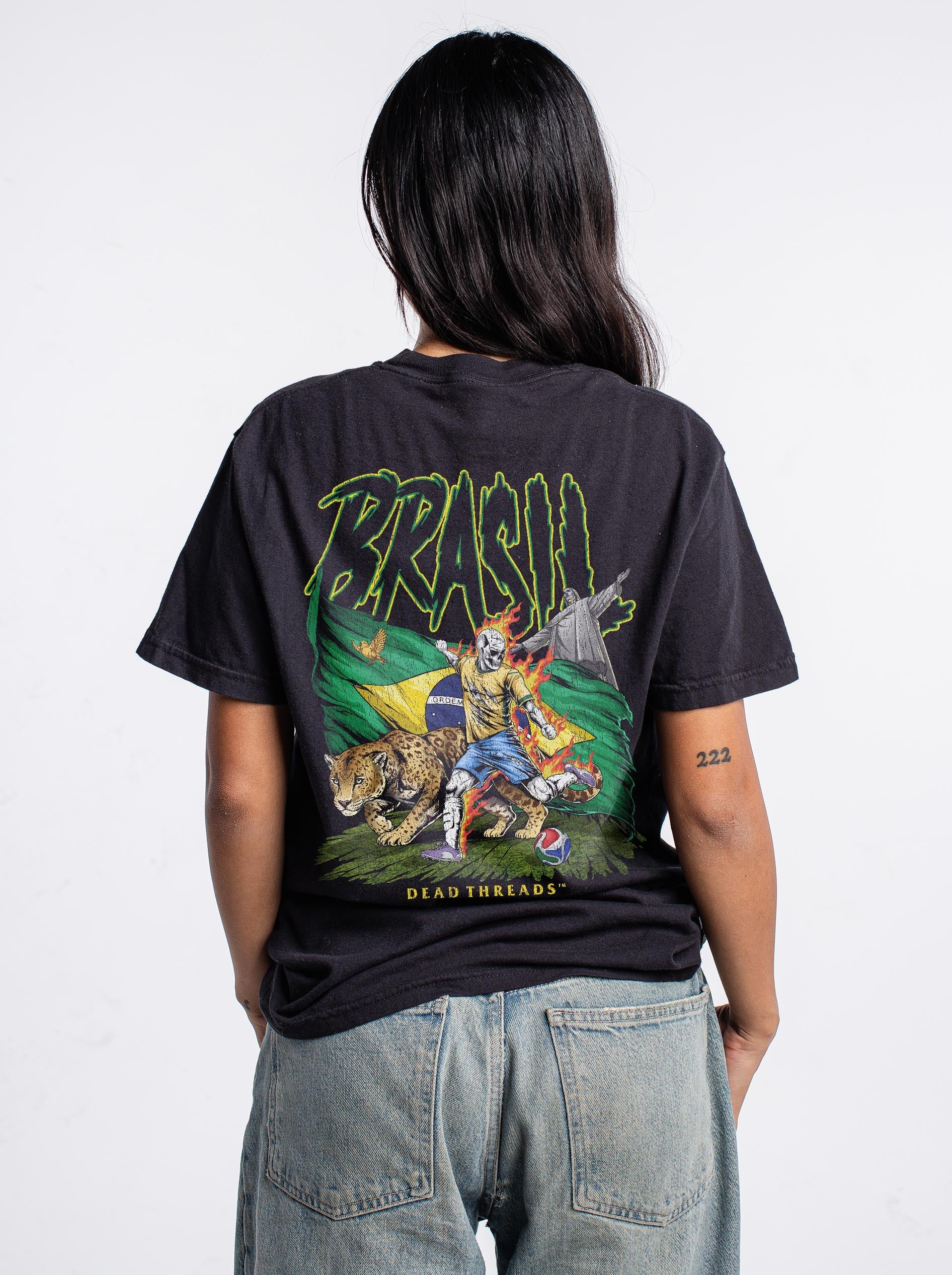 BRASIL SOCCER - “3 SKULL” PREMIUM T-SHIRT – T-Shirt – Dead Threads Apparel