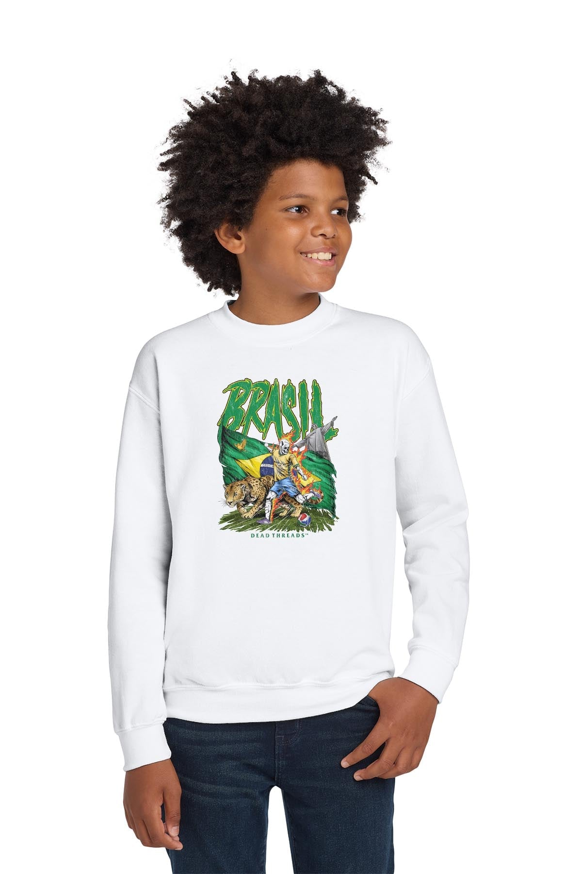 BRASIL SOCCER - KIDS CREWNECK SWEATSHIRT – Kids clothes – Dead Threads Apparel