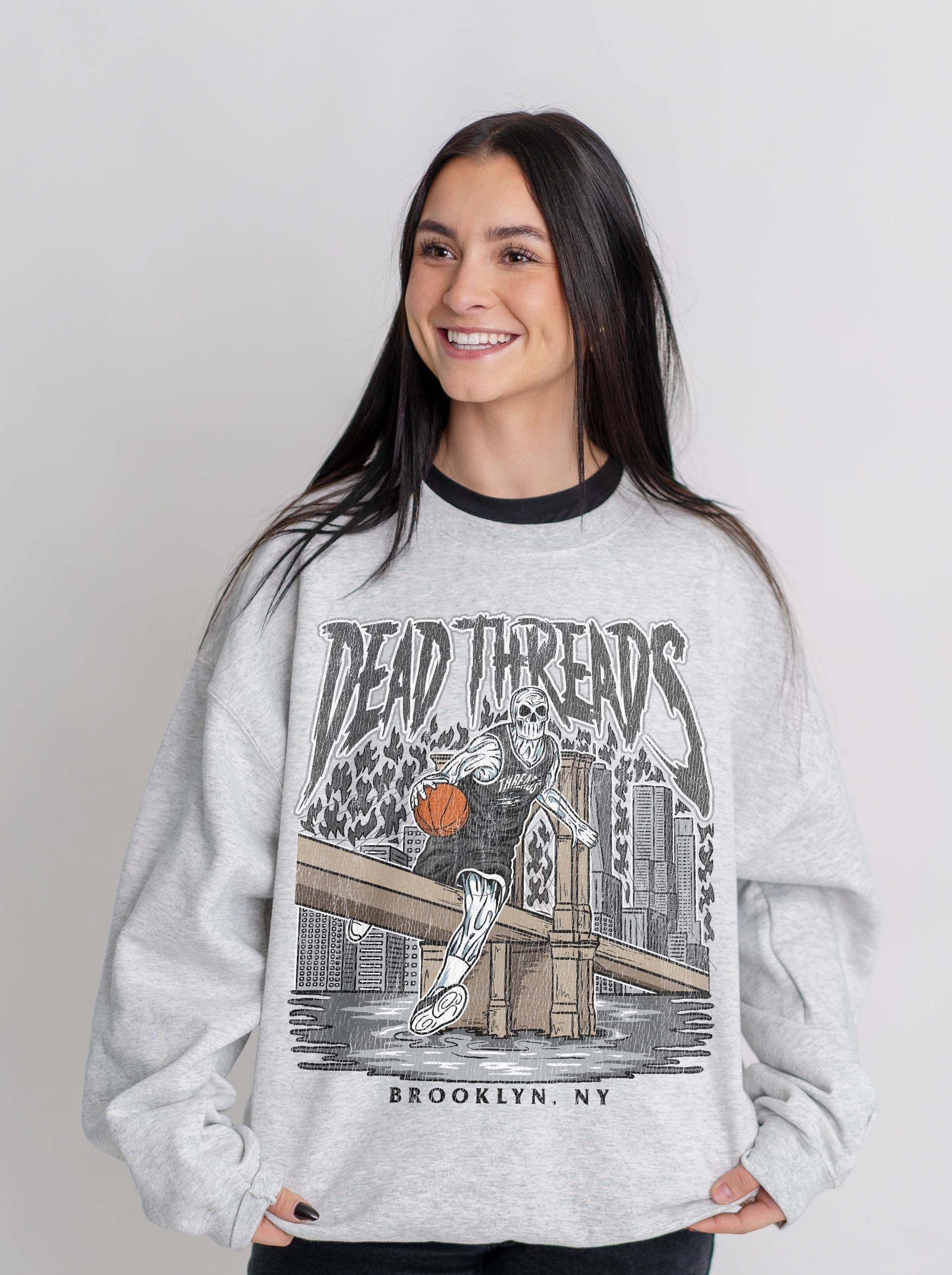 BROOKLYN BASKETBALL - CREWNECK SWEATSHIRT – Sweatshirt – Dead Threads Apparel