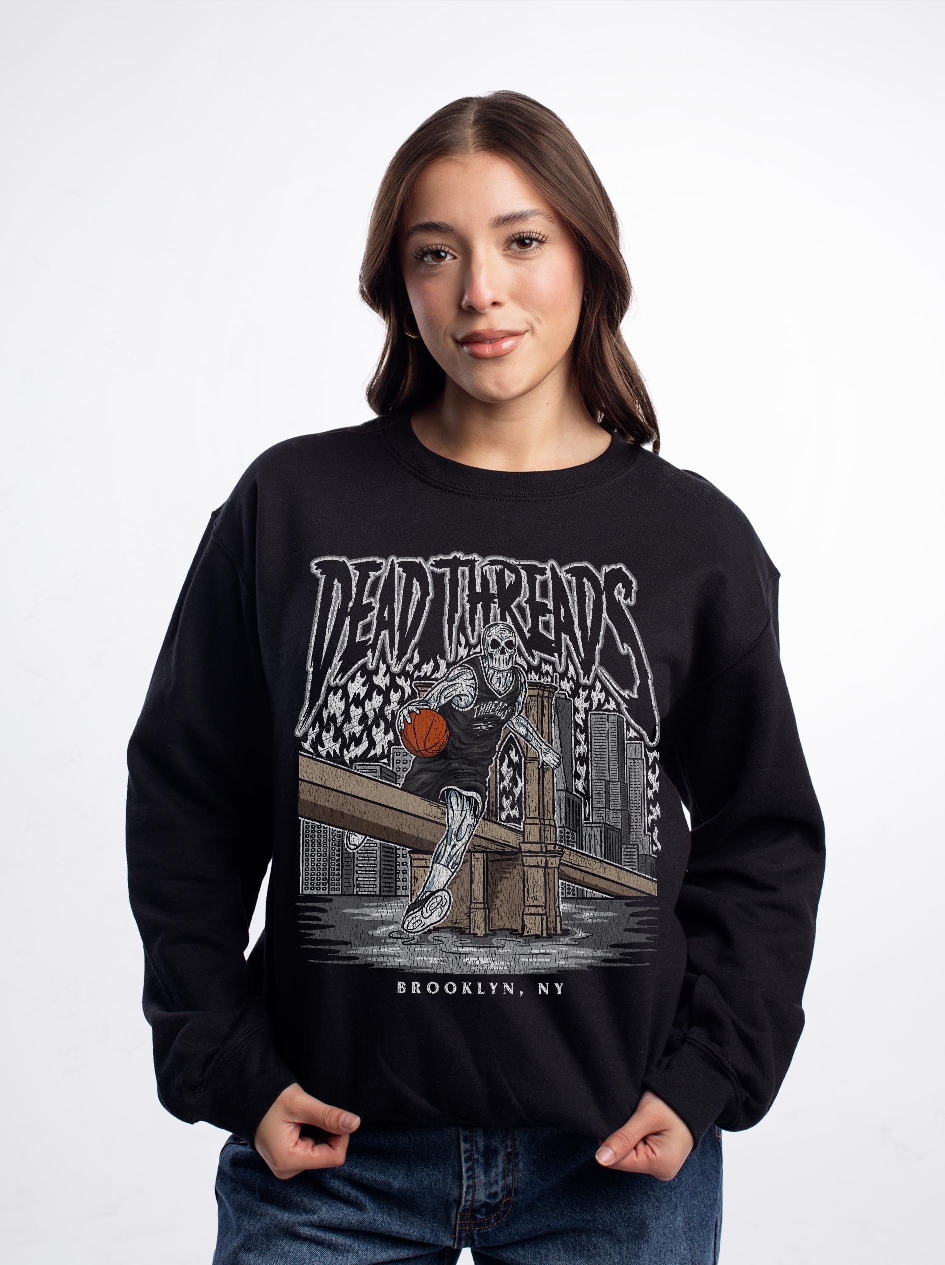BROOKLYN BASKETBALL - CREWNECK SWEATSHIRT – Sweatshirt – Dead Threads Apparel