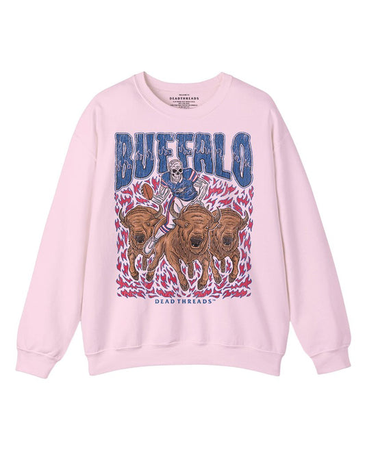 BUFFALO FOOTBALL v1 CREWNECK SWEATSHIRT - PINK – Sweatshirt – Dead Threads Apparel