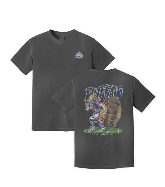 BUFFALO FOOTBALL v2 - “3 SKULL” PREMIUM T - SHIRT – T-Shirt – Dead Threads Apparel