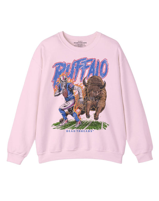 BUFFALO FOOTBALL v2 CREWNECK SWEATSHIRT - PINK – Sweatshirt – Dead Threads Apparel