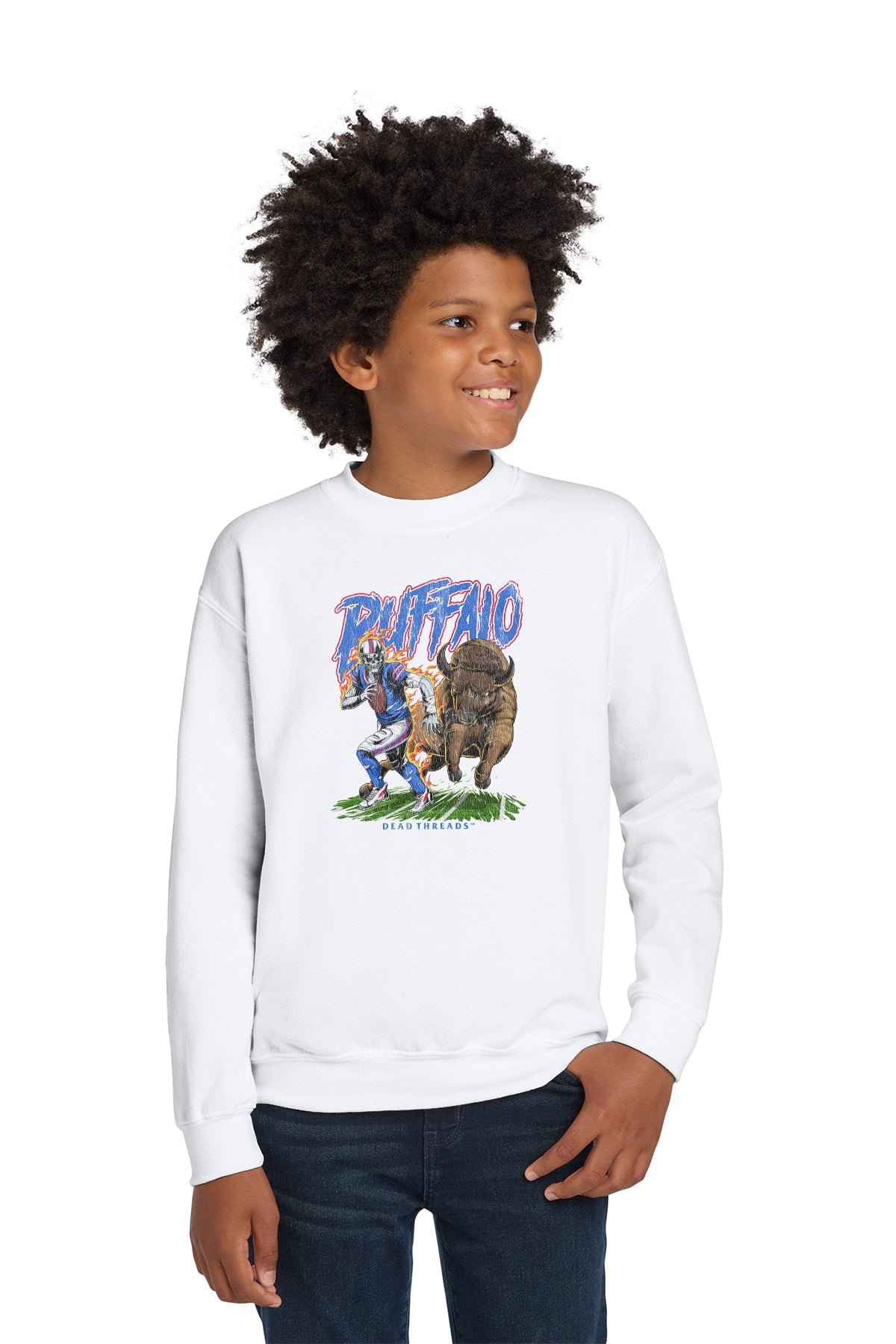 BUFFALO FOOTBALL v2 KIDS CREWNECK SWEATSHIRT – Kids clothes – Dead Threads Apparel