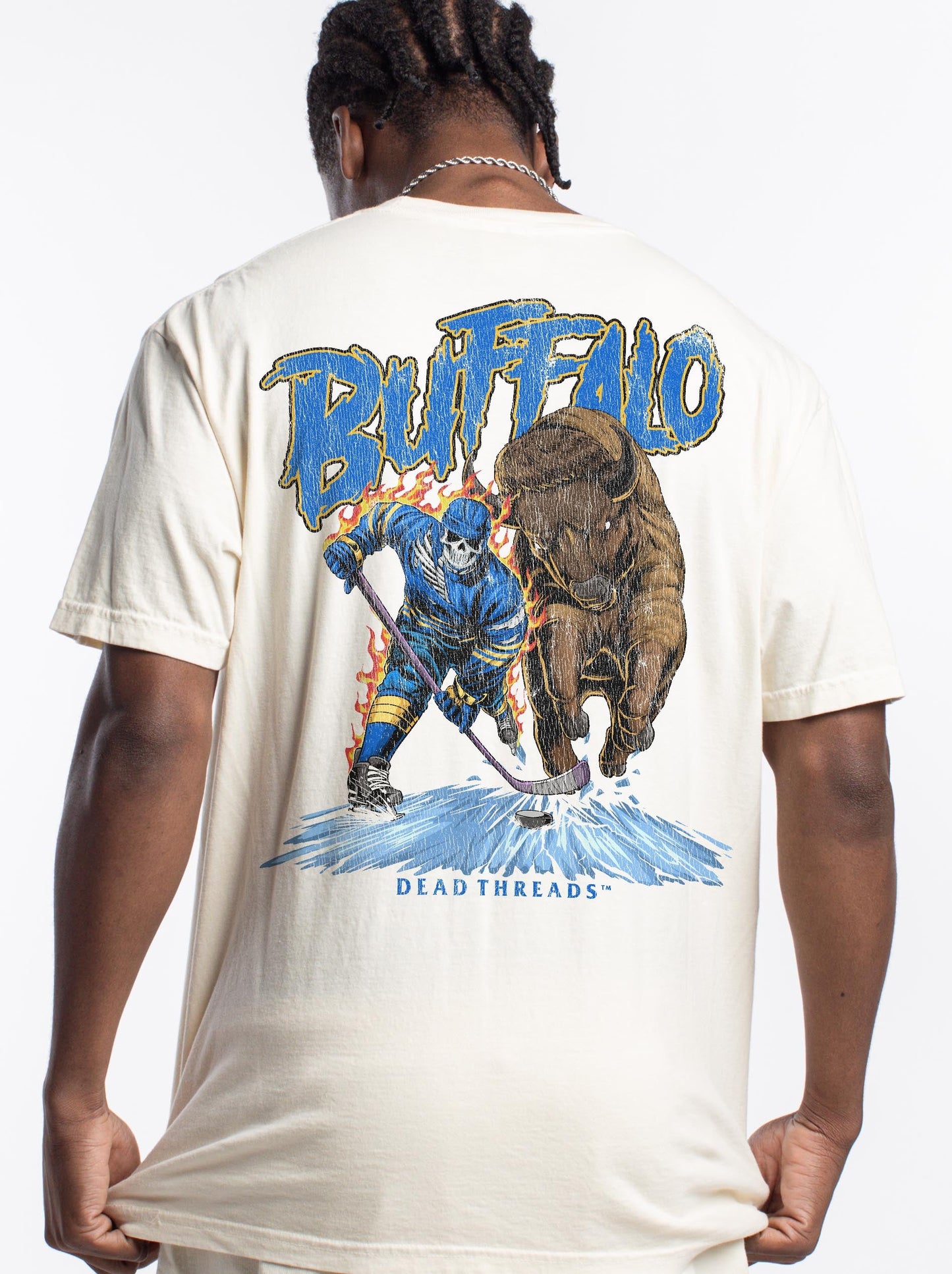 BUFFALO HOCKEY - “3 SKULL” PREMIUM T - SHIRT – T-Shirt – Dead Threads Apparel