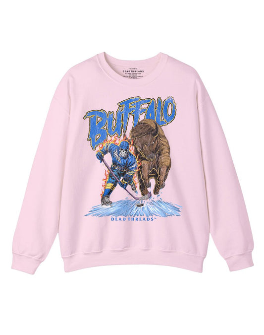 BUFFALO HOCKEY CREWNECK SWEATSHIRT - PINK – Sweatshirt – Dead Threads Apparel