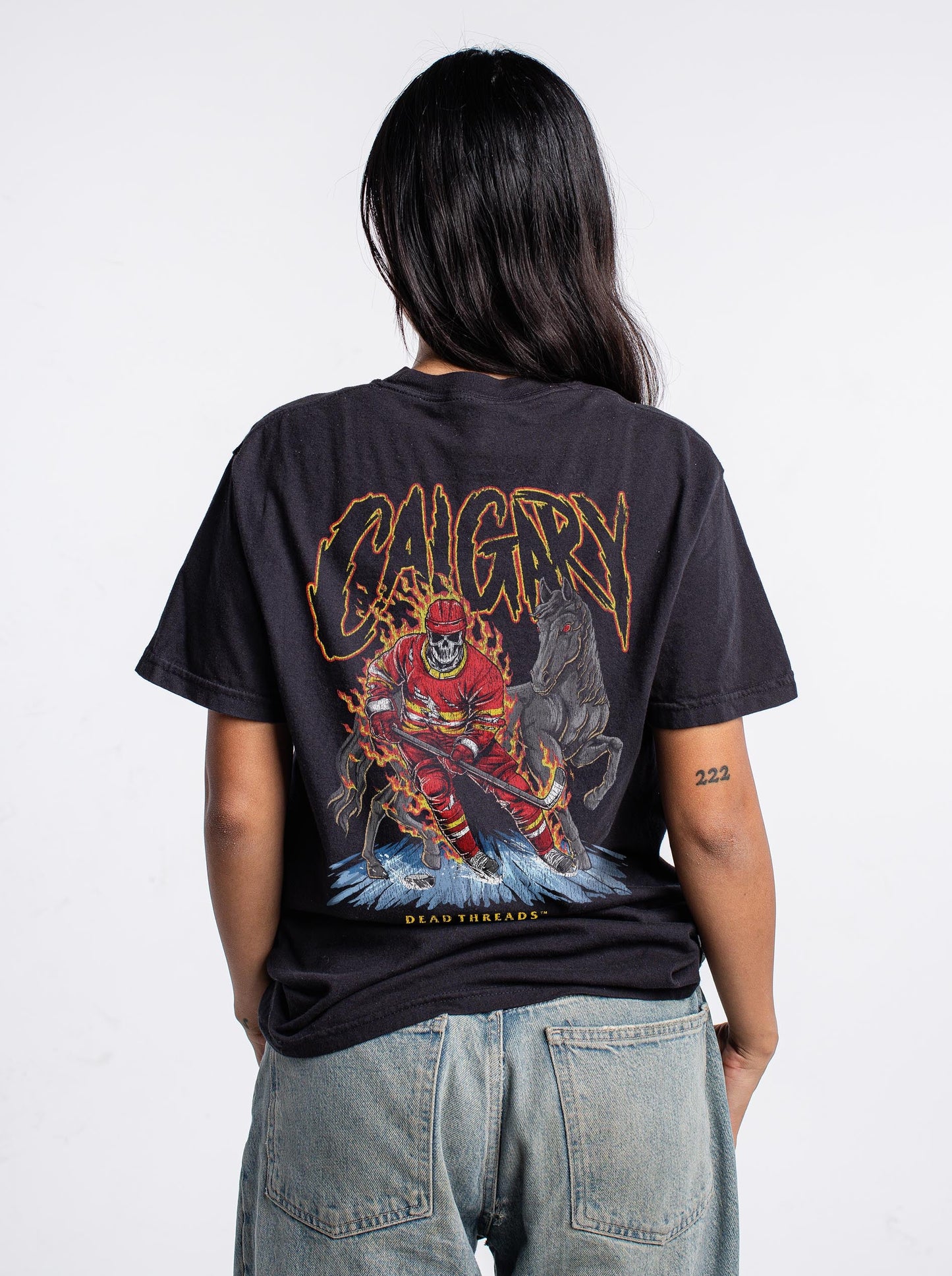 CALGARY HOCKEY - “3 SKULL” PREMIUM T - SHIRT – T-Shirt – Dead Threads Apparel