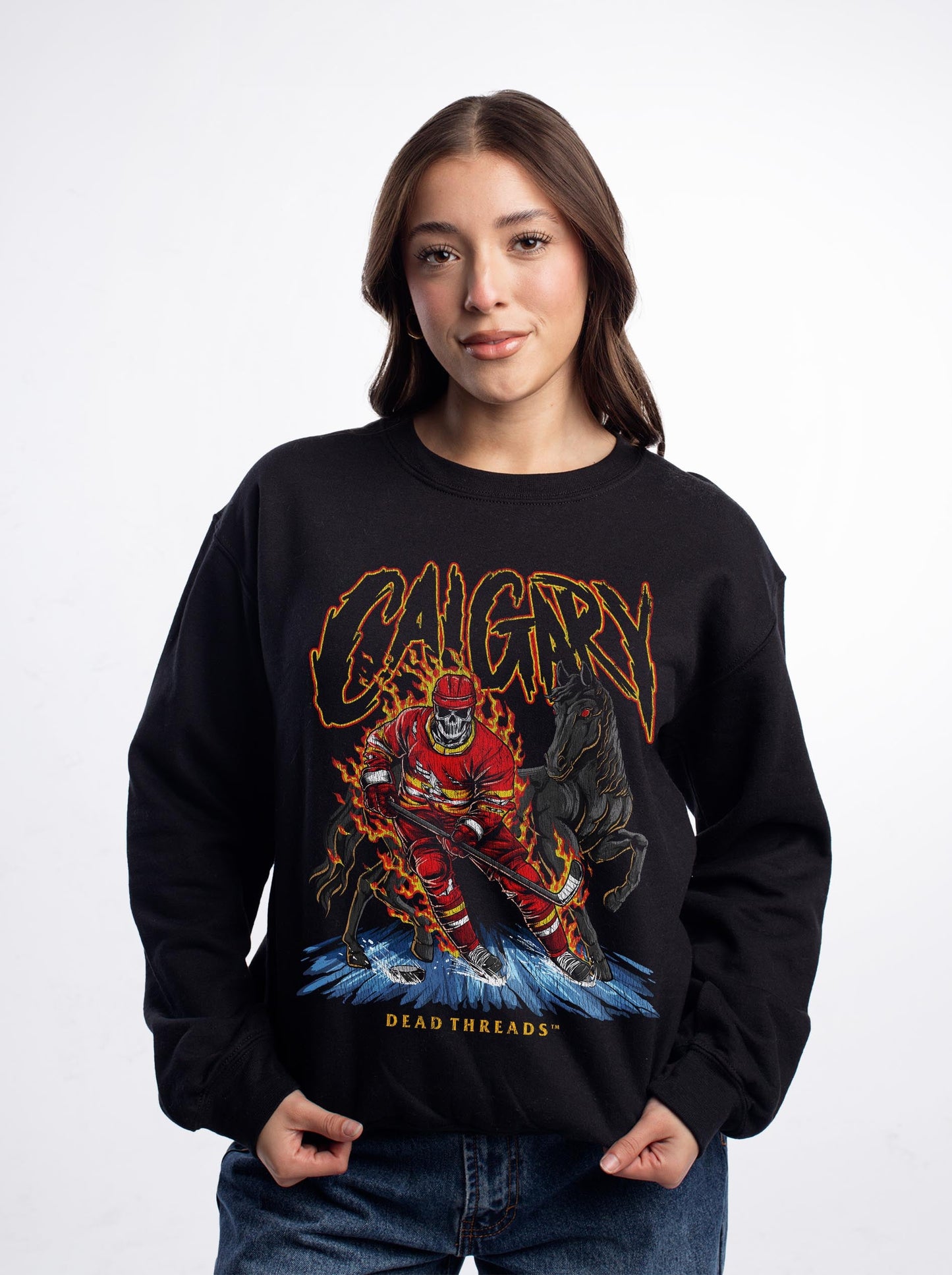 CALGARY HOCKEY CREWNECK SWEATSHIRT – Sweatshirt – Dead Threads Apparel