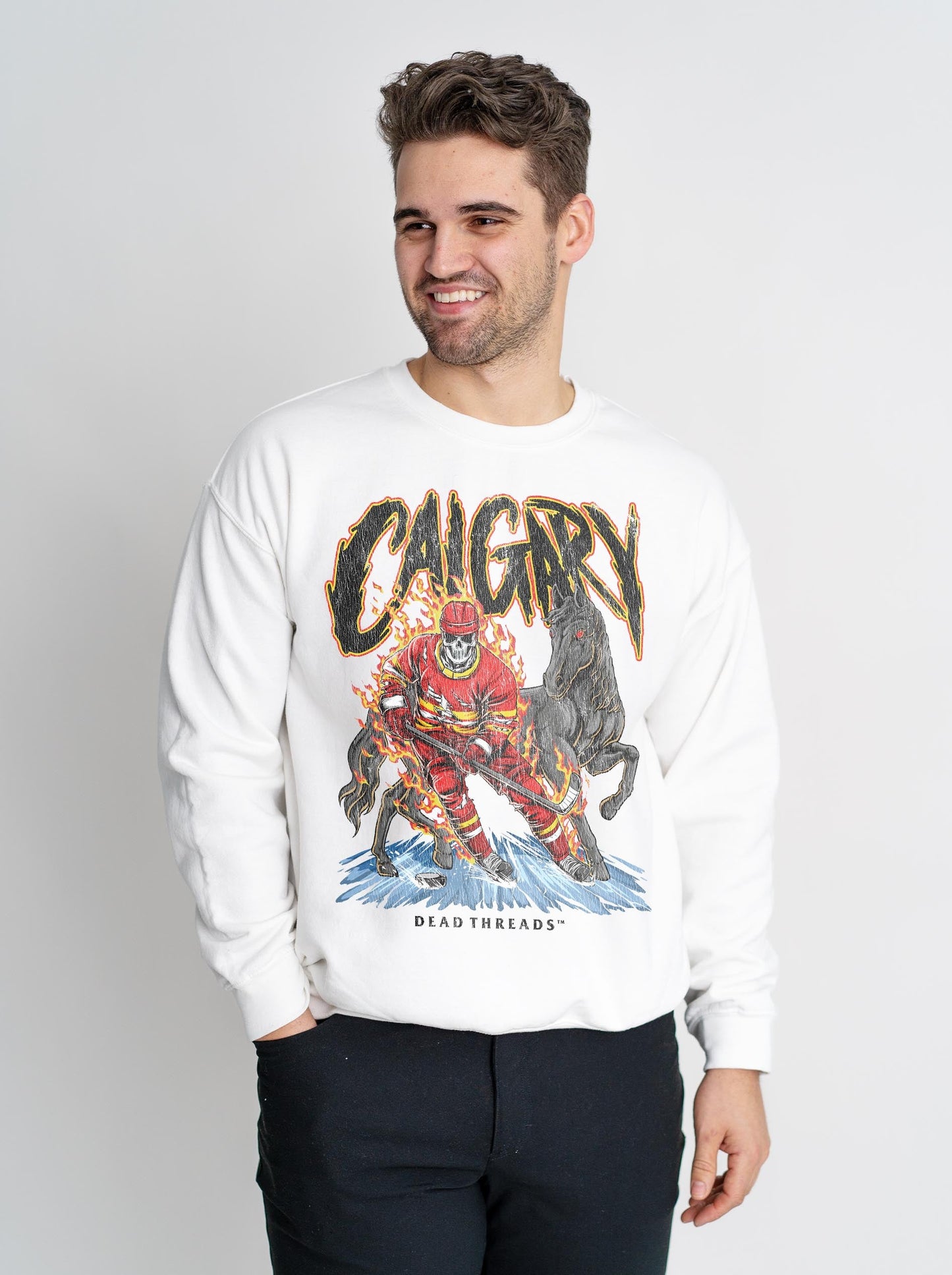 CALGARY HOCKEY CREWNECK SWEATSHIRT – Sweatshirt – Dead Threads Apparel