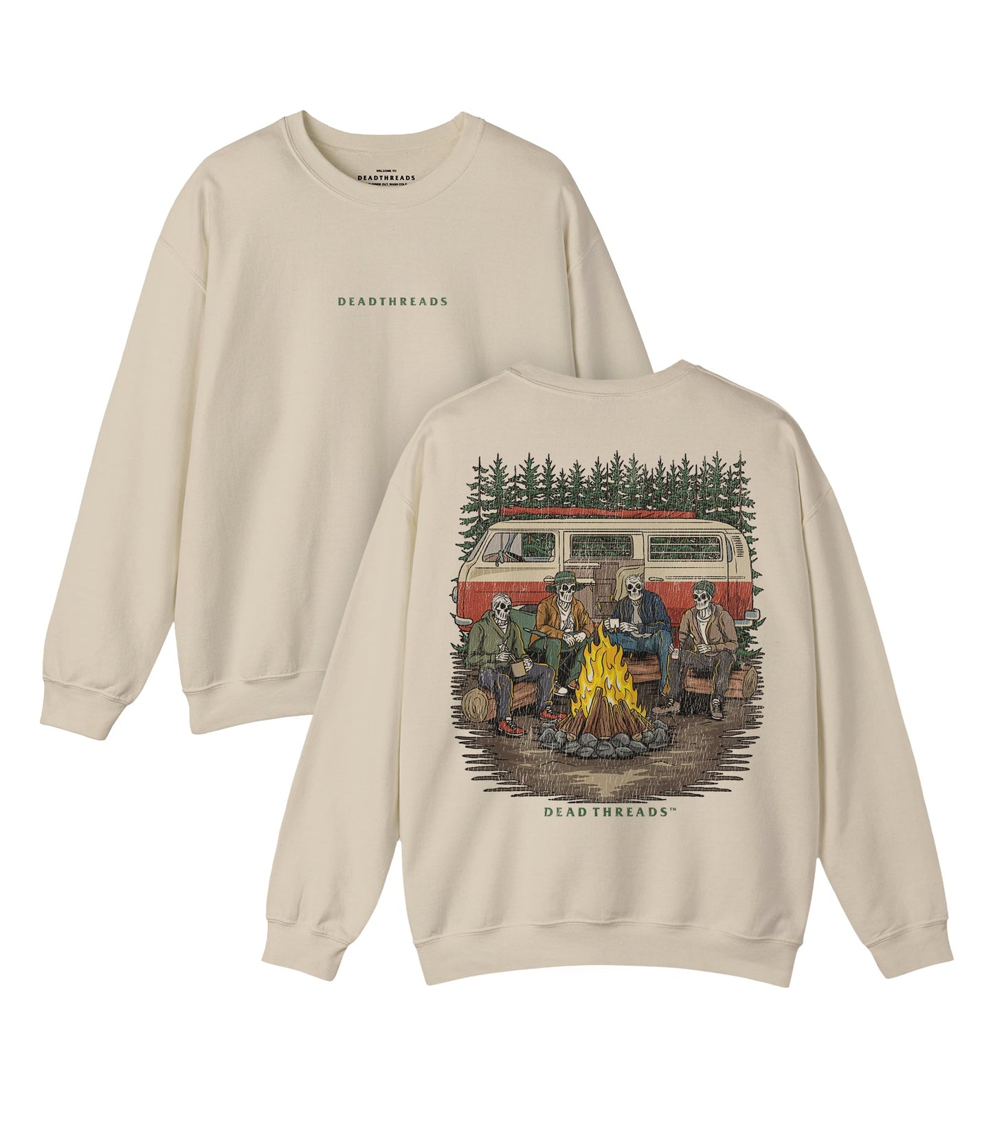 CAMPING IS IN TENTS - “DT ESSENTIAL" CREWNECK SWEATSHIRT – Sweatshirt – Dead Threads Apparel