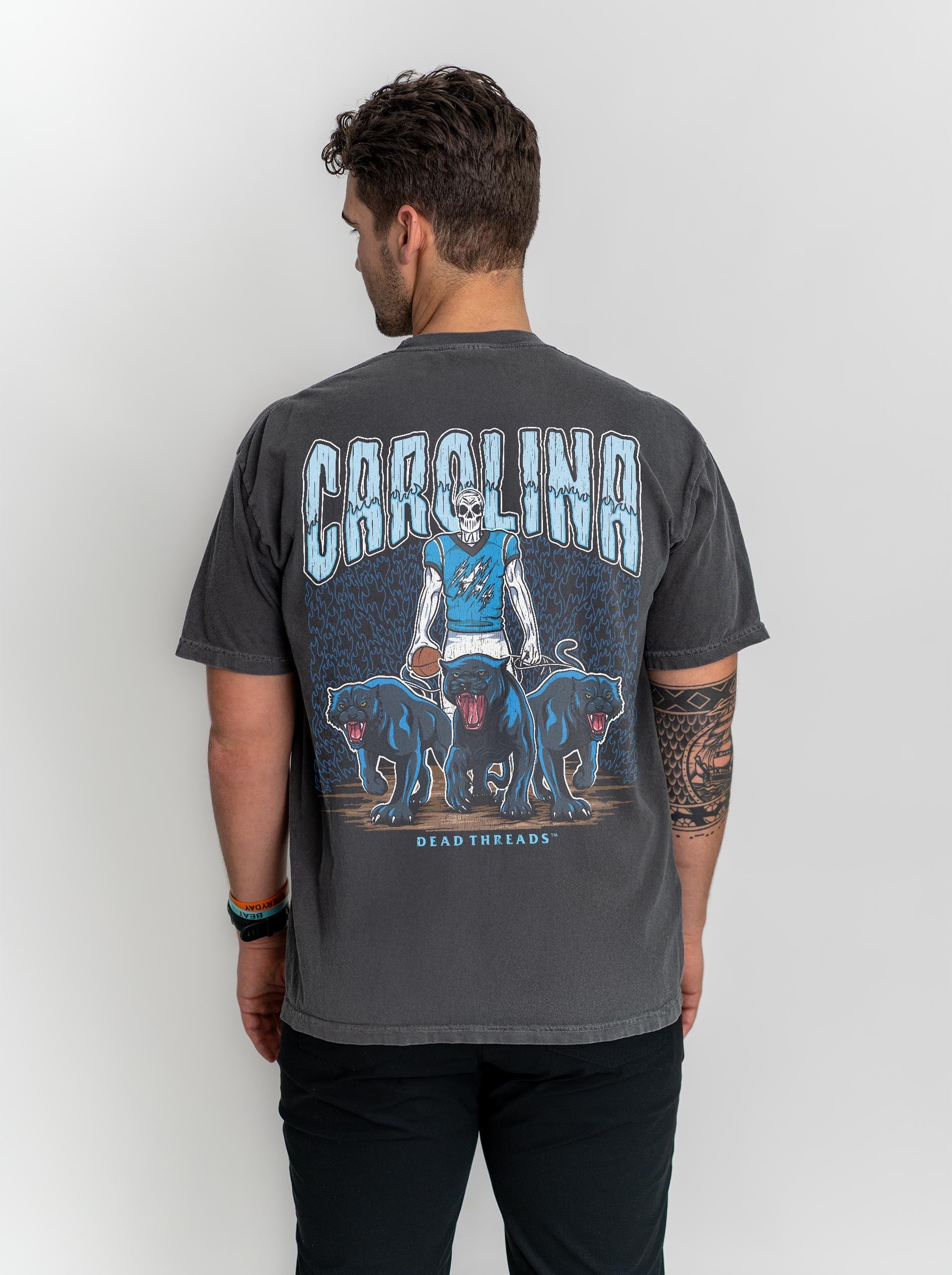 CAROLINA FOOTBALL - “3 SKULL” PREMIUM T - SHIRT – T-Shirt – Dead Threads Apparel