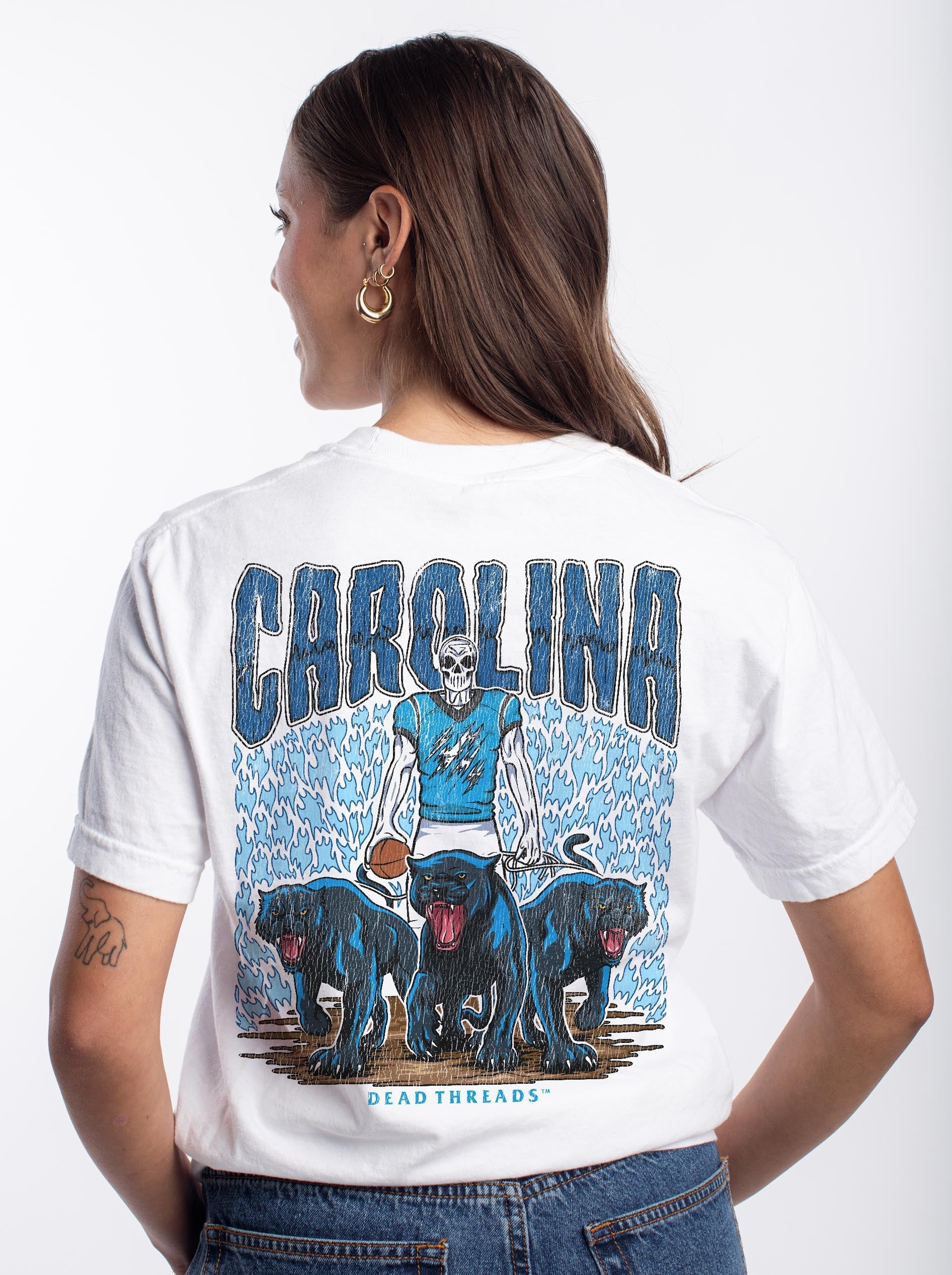 CAROLINA FOOTBALL - “3 SKULL” PREMIUM T - SHIRT – T-Shirt – Dead Threads Apparel
