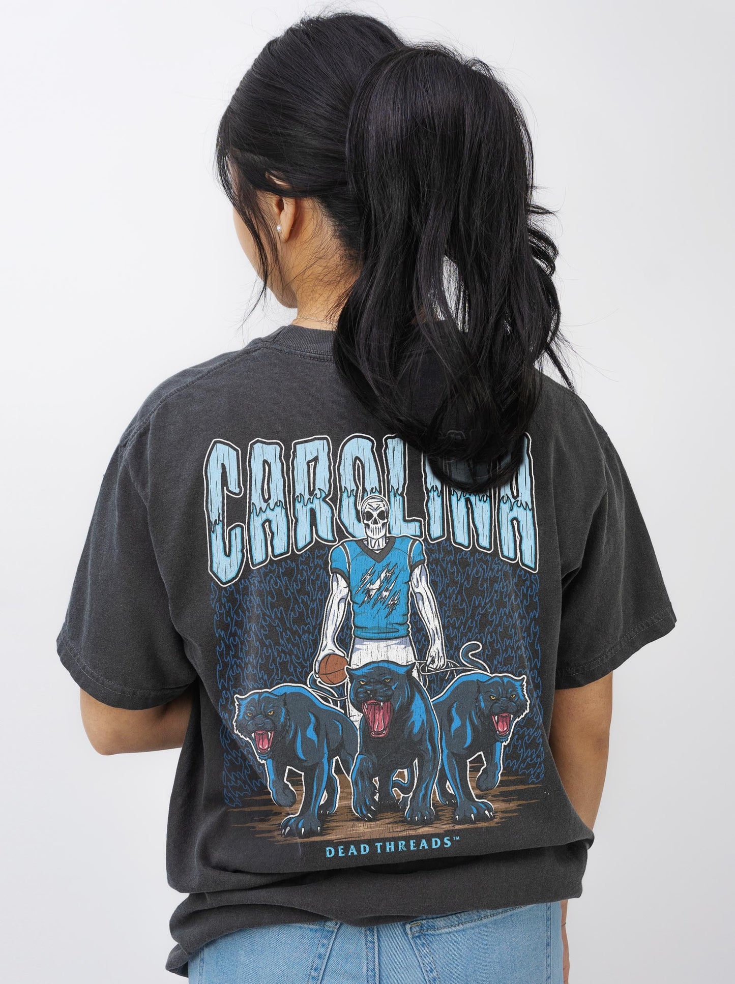 CAROLINA FOOTBALL - “3 SKULL” PREMIUM T - SHIRT – T-Shirt – Dead Threads Apparel