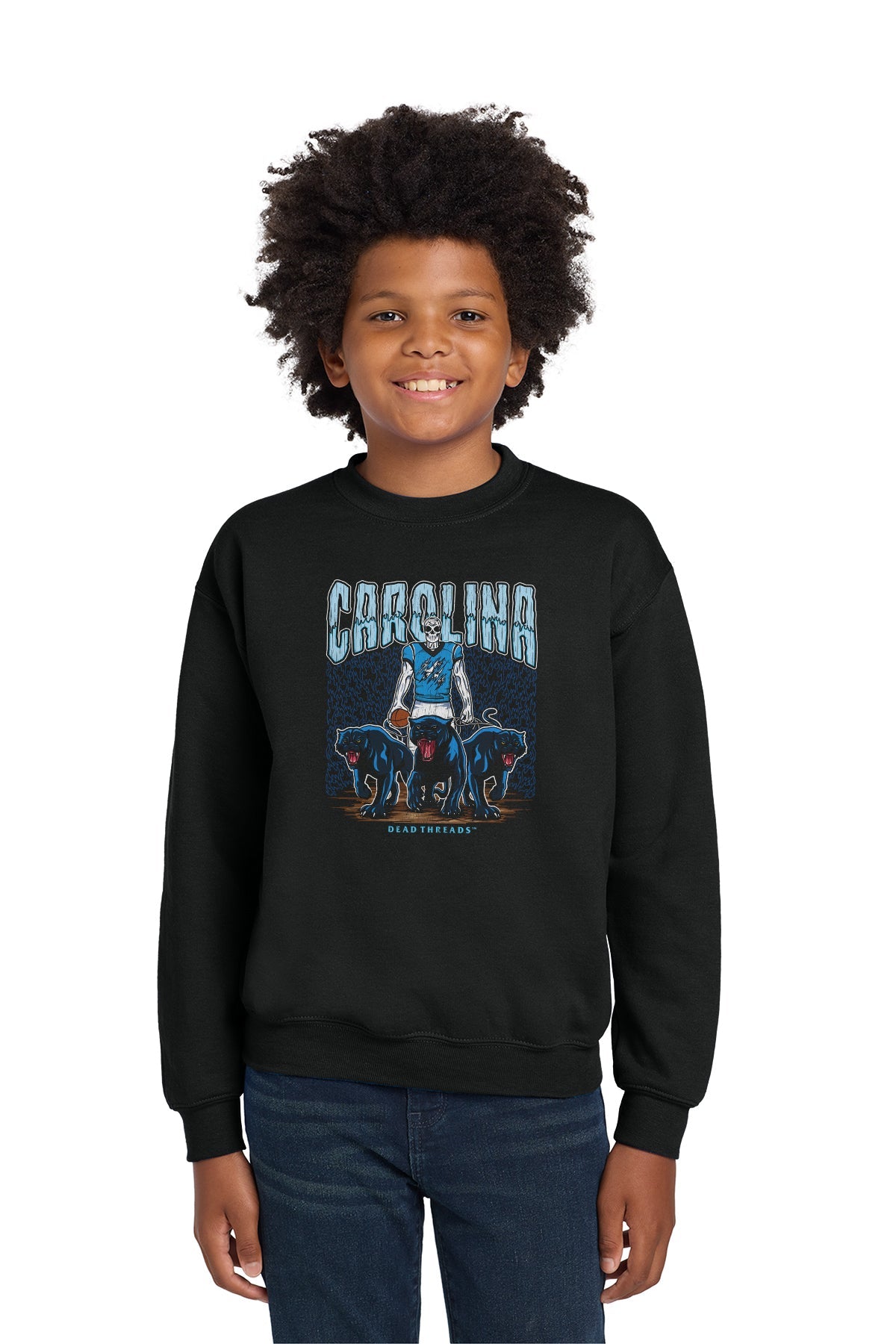 CAROLINA FOOTBALL KIDS CREWNECK SWEATSHIRT – Kids clothes – Dead Threads Apparel
