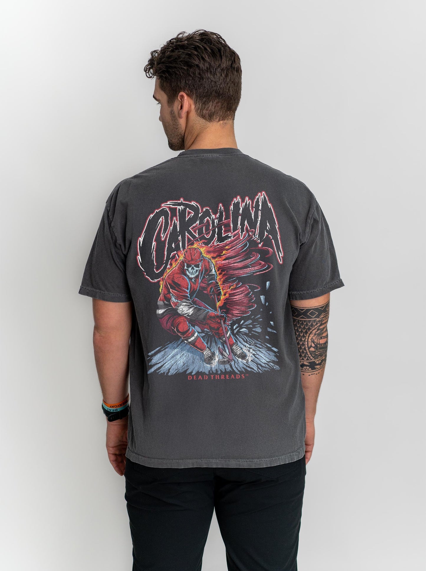 CAROLINA HOCKEY - “3 SKULL” PREMIUM T - SHIRT – T-Shirt – Dead Threads Apparel