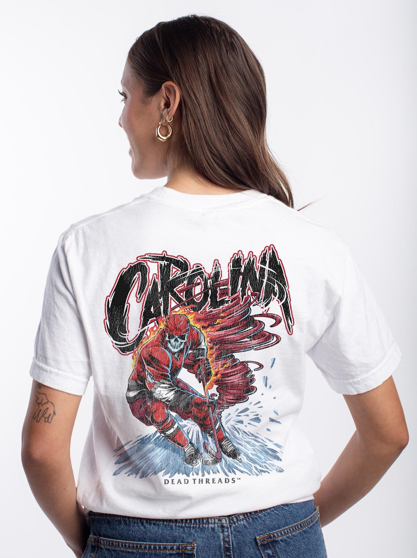 CAROLINA HOCKEY - “3 SKULL” PREMIUM T - SHIRT – T-Shirt – Dead Threads Apparel