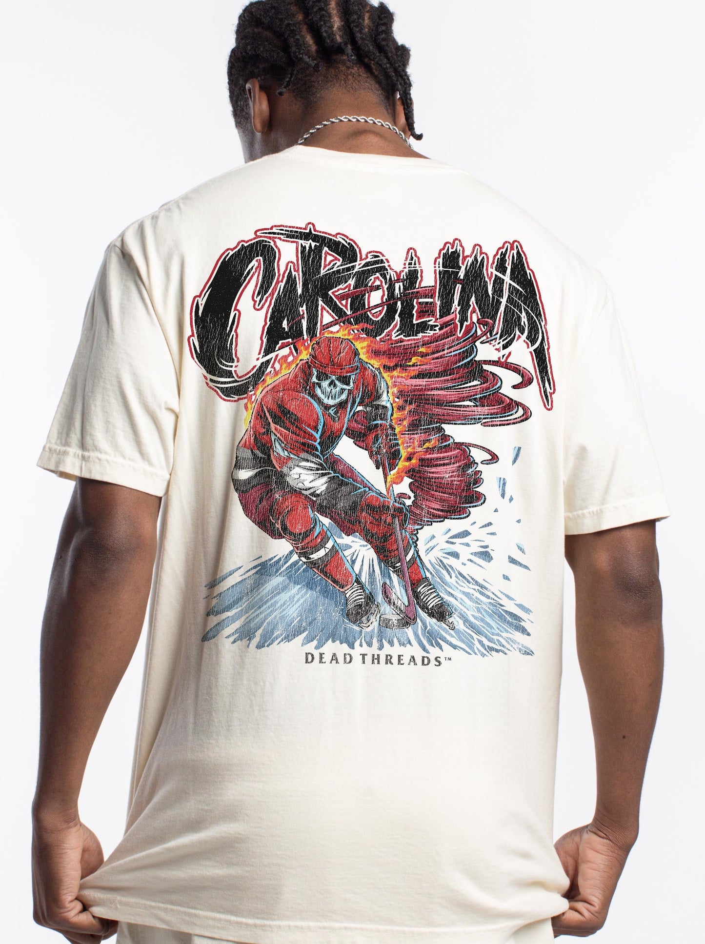 CAROLINA HOCKEY - “3 SKULL” PREMIUM T - SHIRT – T-Shirt – Dead Threads Apparel