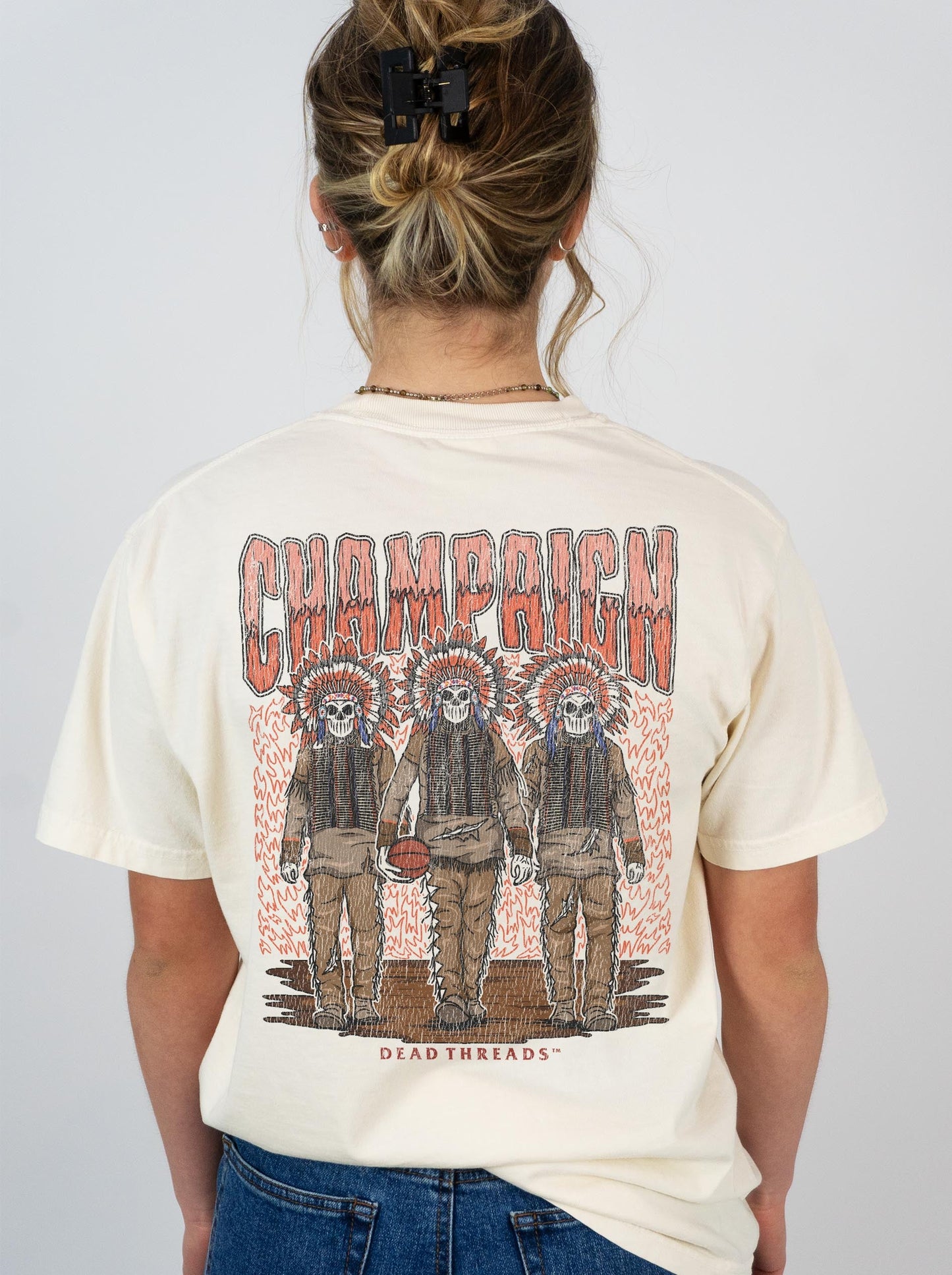 CHAMPAIGN BASKETBALL - “3 SKULL” PREMIUM T - SHIRT – T-Shirt – Dead Threads Apparel