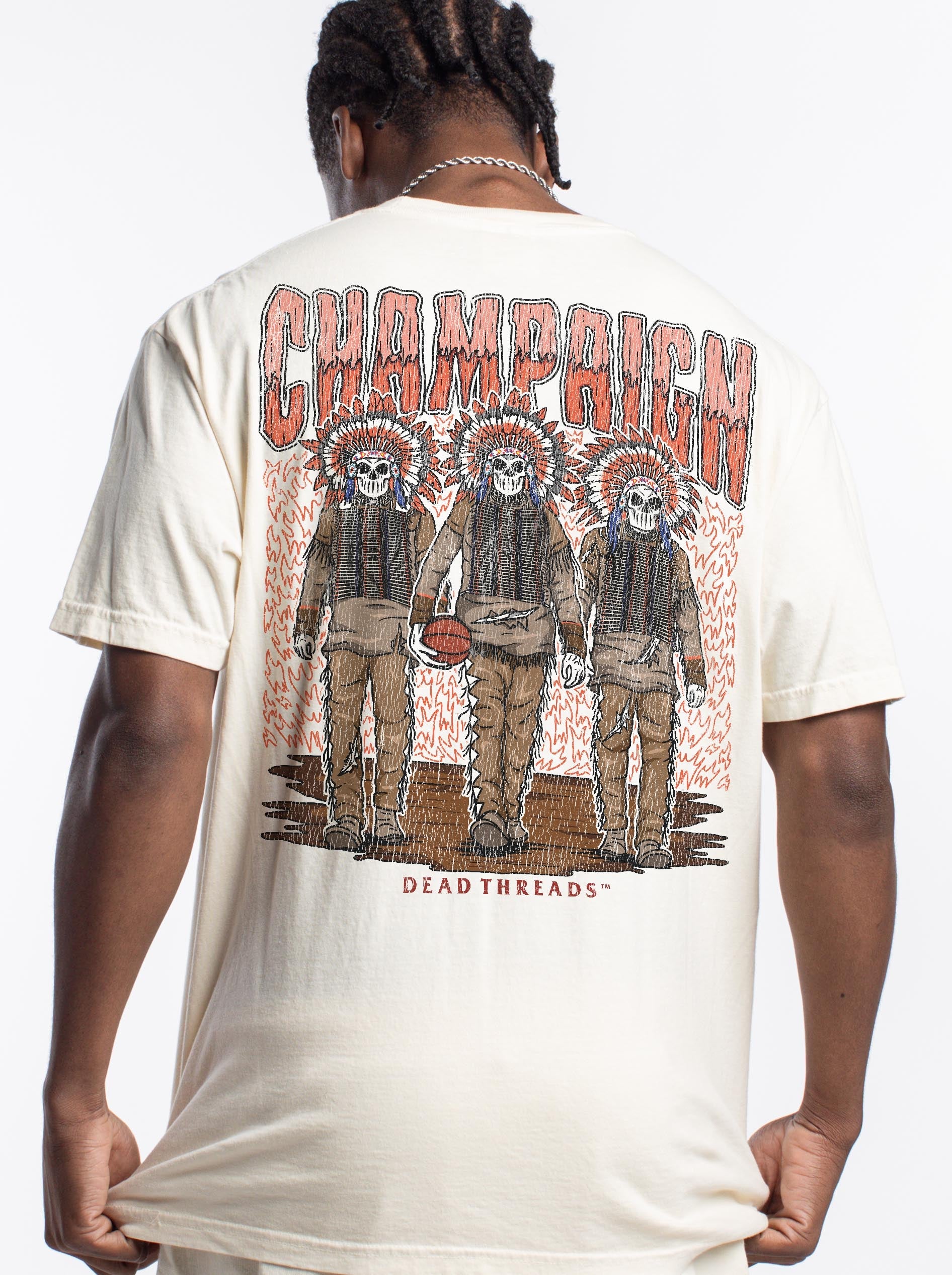 CHAMPAIGN BASKETBALL - “3 SKULL” PREMIUM T - SHIRT – T-Shirt – Dead Threads Apparel