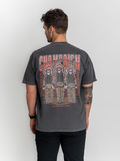 CHAMPAIGN BASKETBALL - “3 SKULL” PREMIUM T - SHIRT – T-Shirt – Dead Threads Apparel