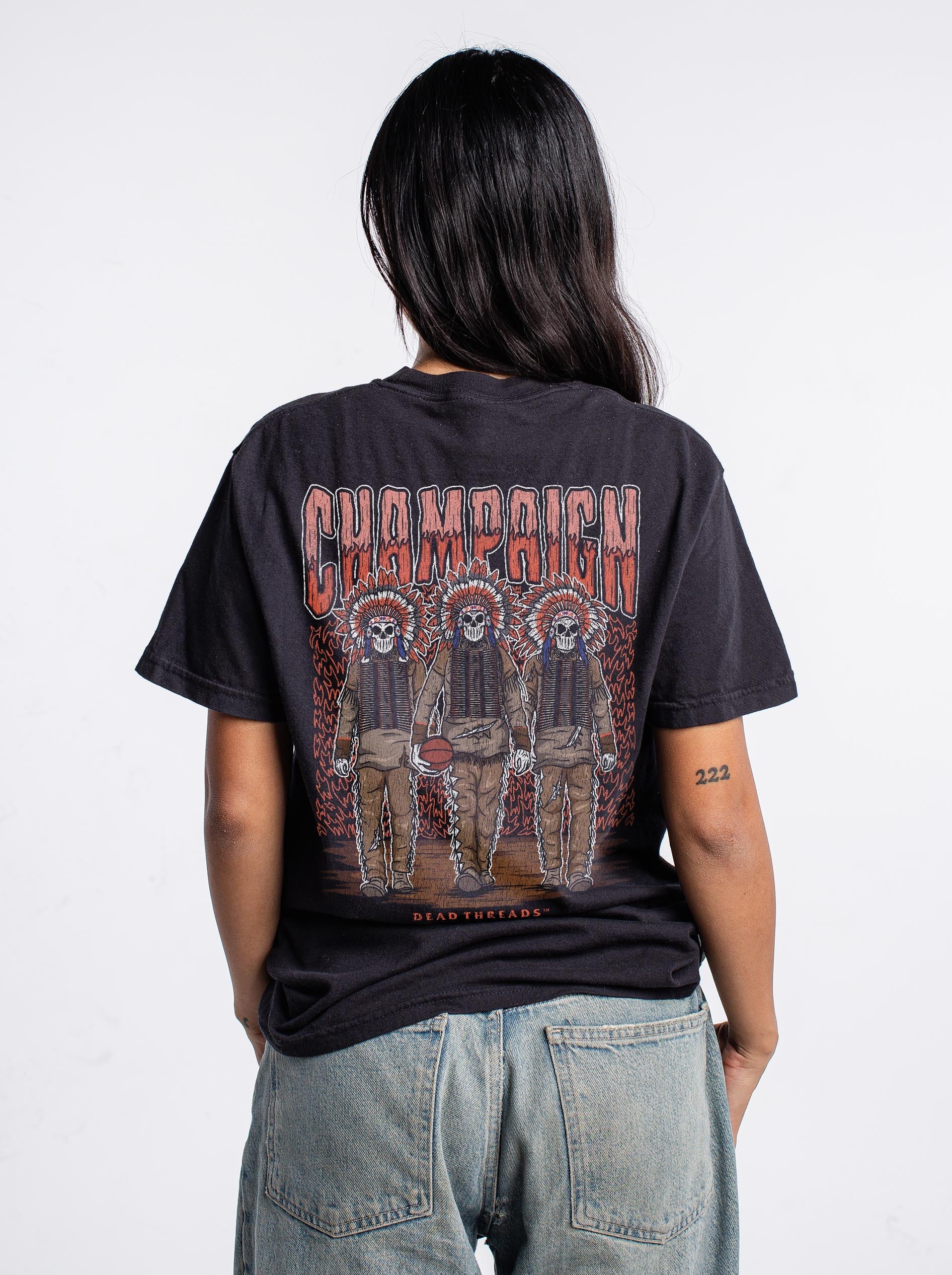 CHAMPAIGN BASKETBALL - “3 SKULL” PREMIUM T - SHIRT – T-Shirt – Dead Threads Apparel