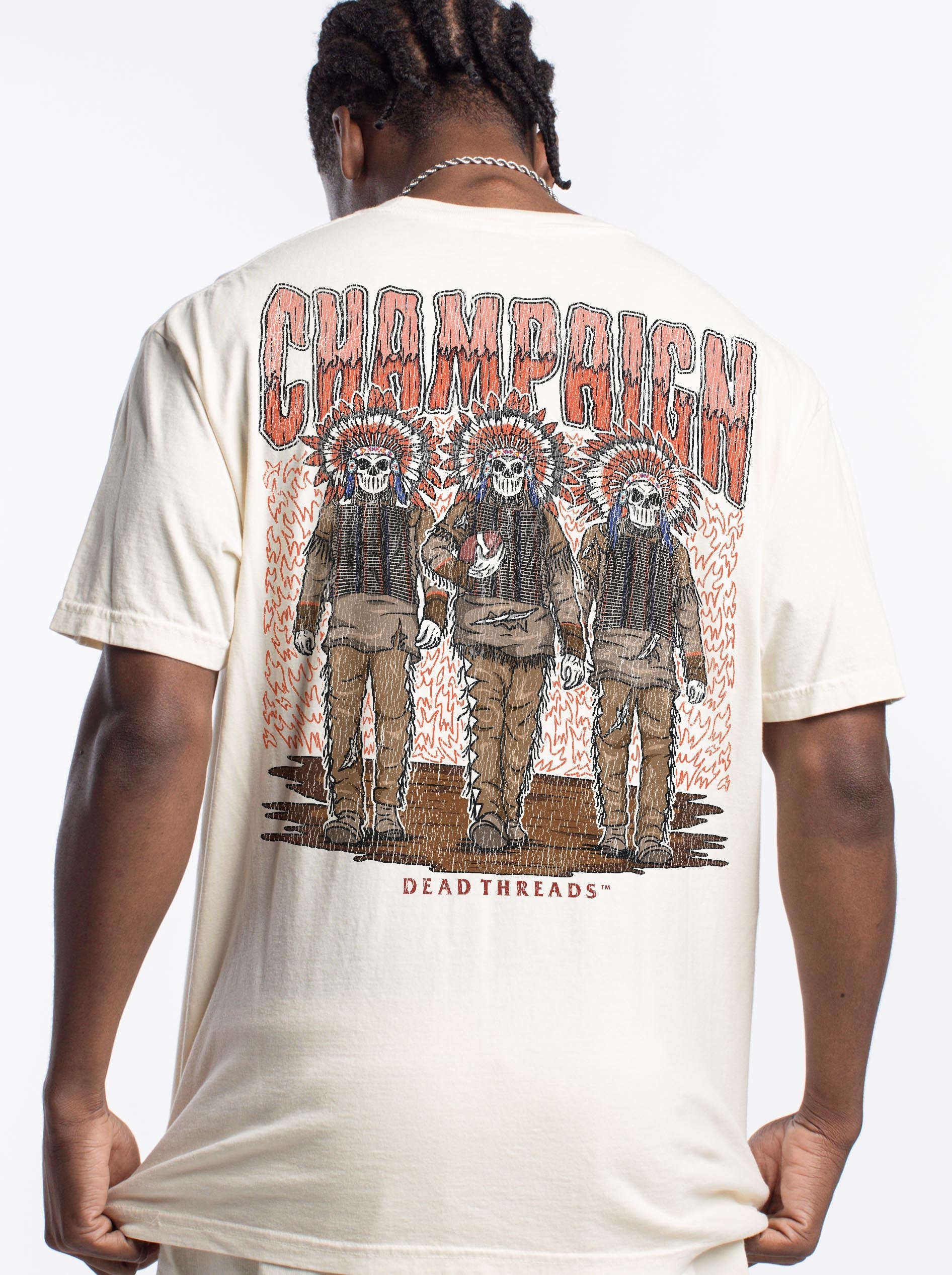 CHAMPAIGN FOOTBALL - “3 SKULL” PREMIUM T - SHIRT – T-Shirt – Dead Threads Apparel