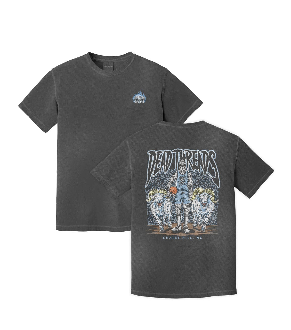 CHAPEL HILL BASKETBALL - “3 SKULL” PREMIUM T-SHIRT – T-Shirt – Dead Threads Apparel