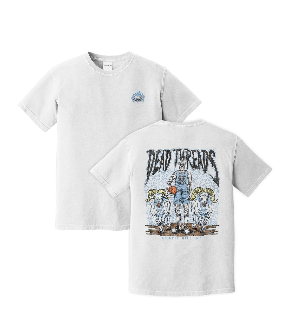 CHAPEL HILL BASKETBALL - “3 SKULL” PREMIUM T-SHIRT – T-Shirt – Dead Threads Apparel