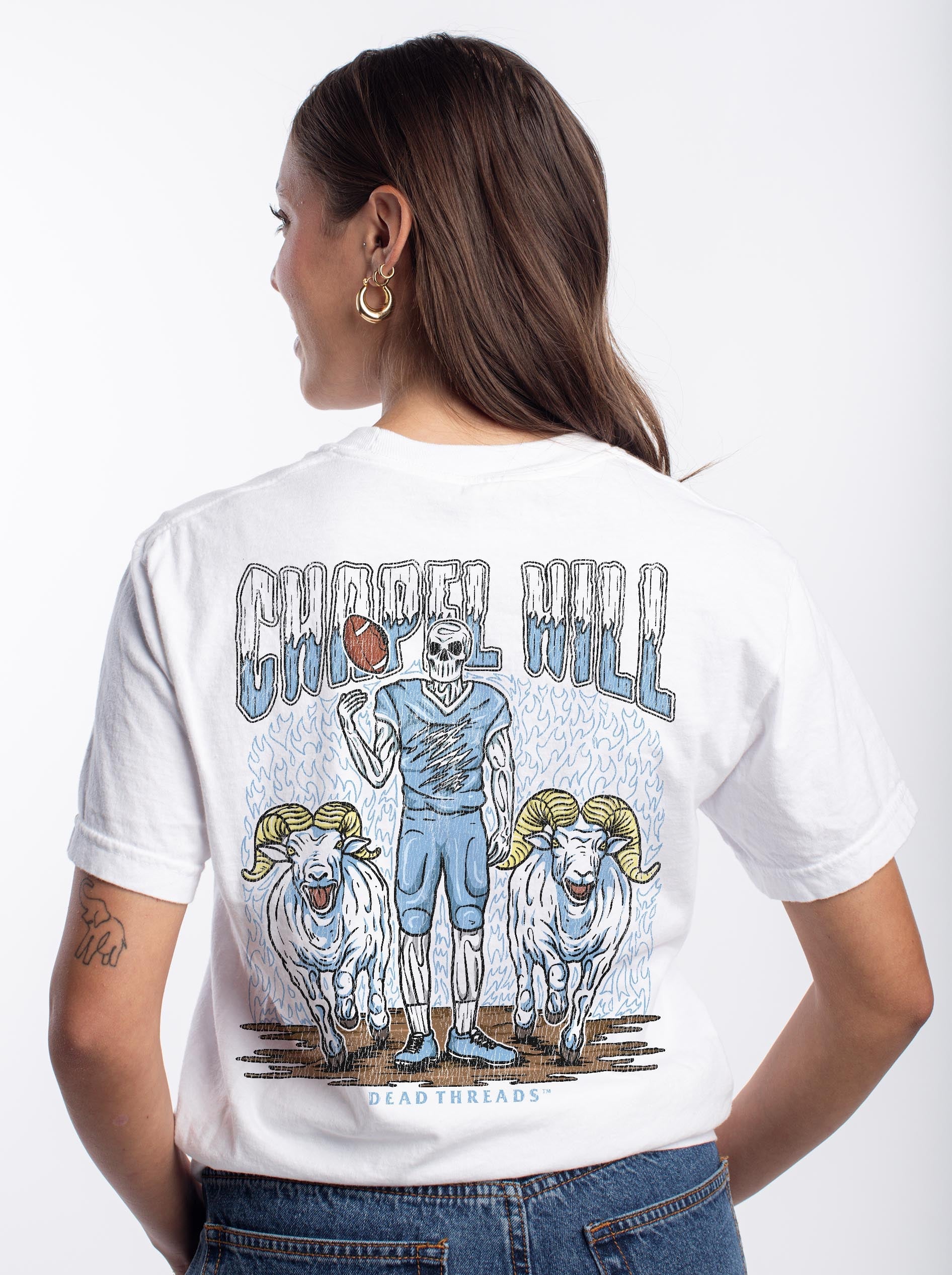 CHAPEL HILL FOOTBALL - “3 SKULL” PREMIUM T - SHIRT – T-Shirt – Dead Threads Apparel
